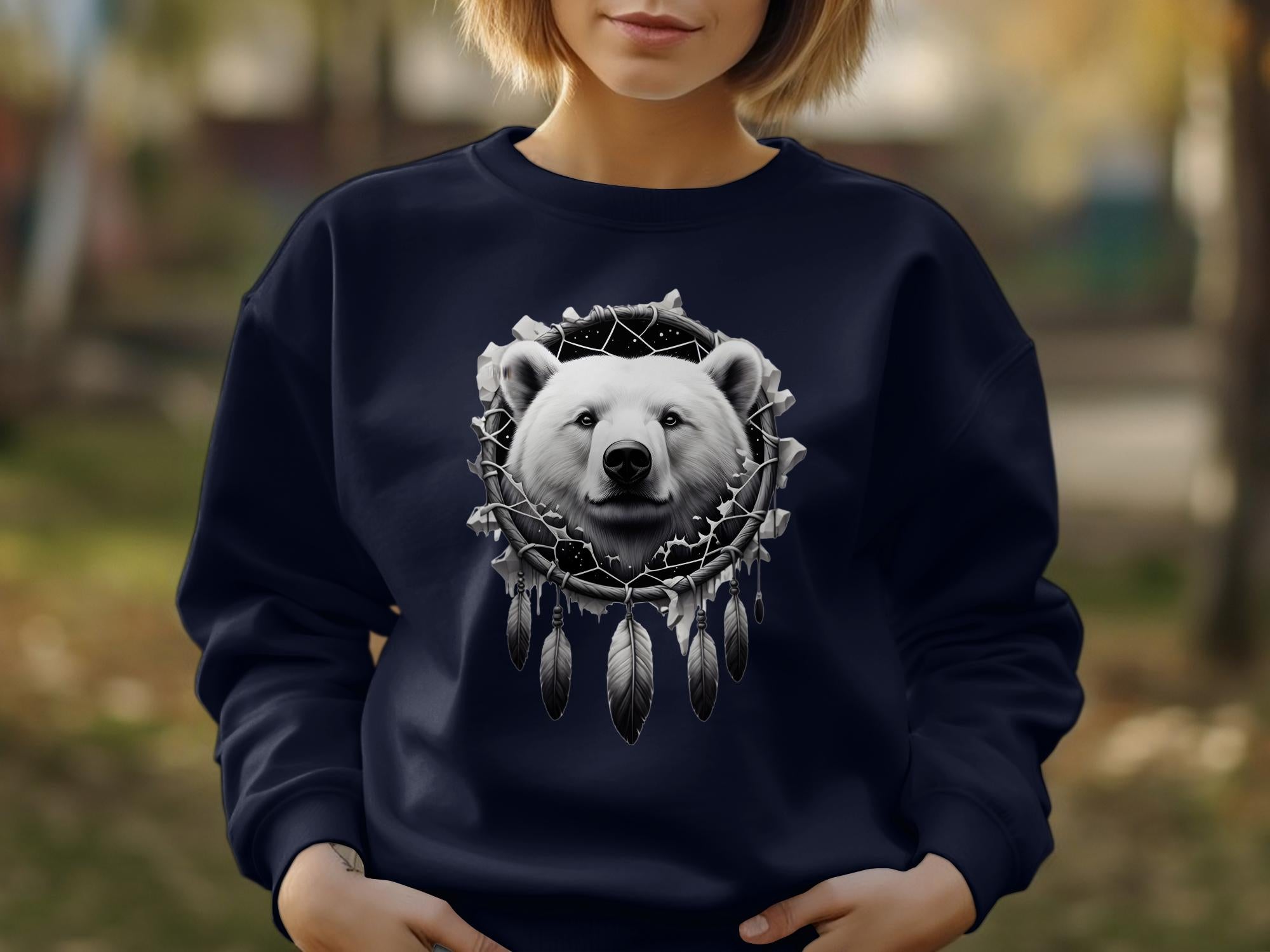 Dreamcatcher Bear - Coloured Gildan Sweatshirt Realistic Native American Talisman Unisex Mythology Tee Graphic Design