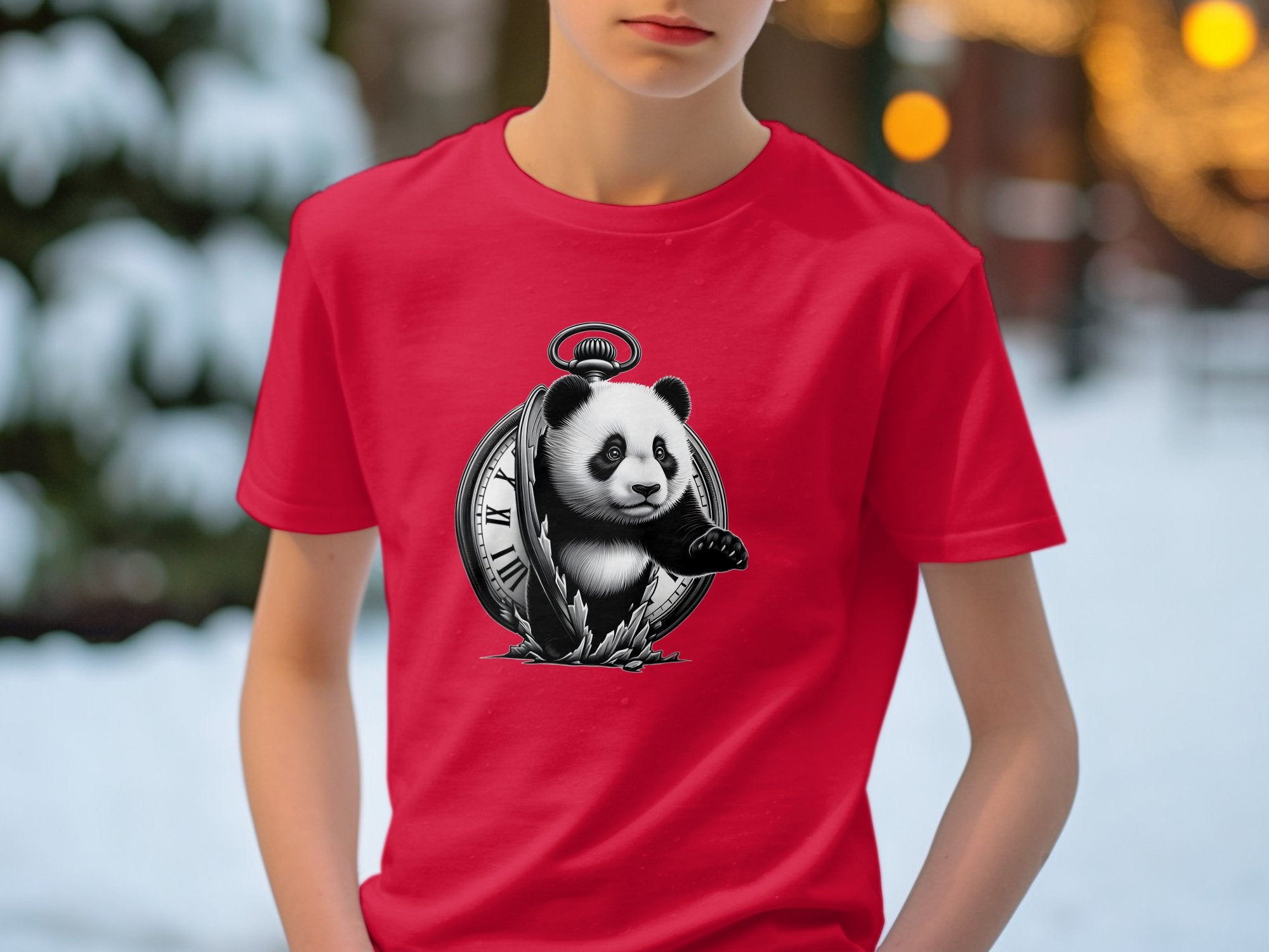 Panda - Coloured Kids T-Shirt Realistic Animal Talisman Unisex Cute Tee Graphic Design