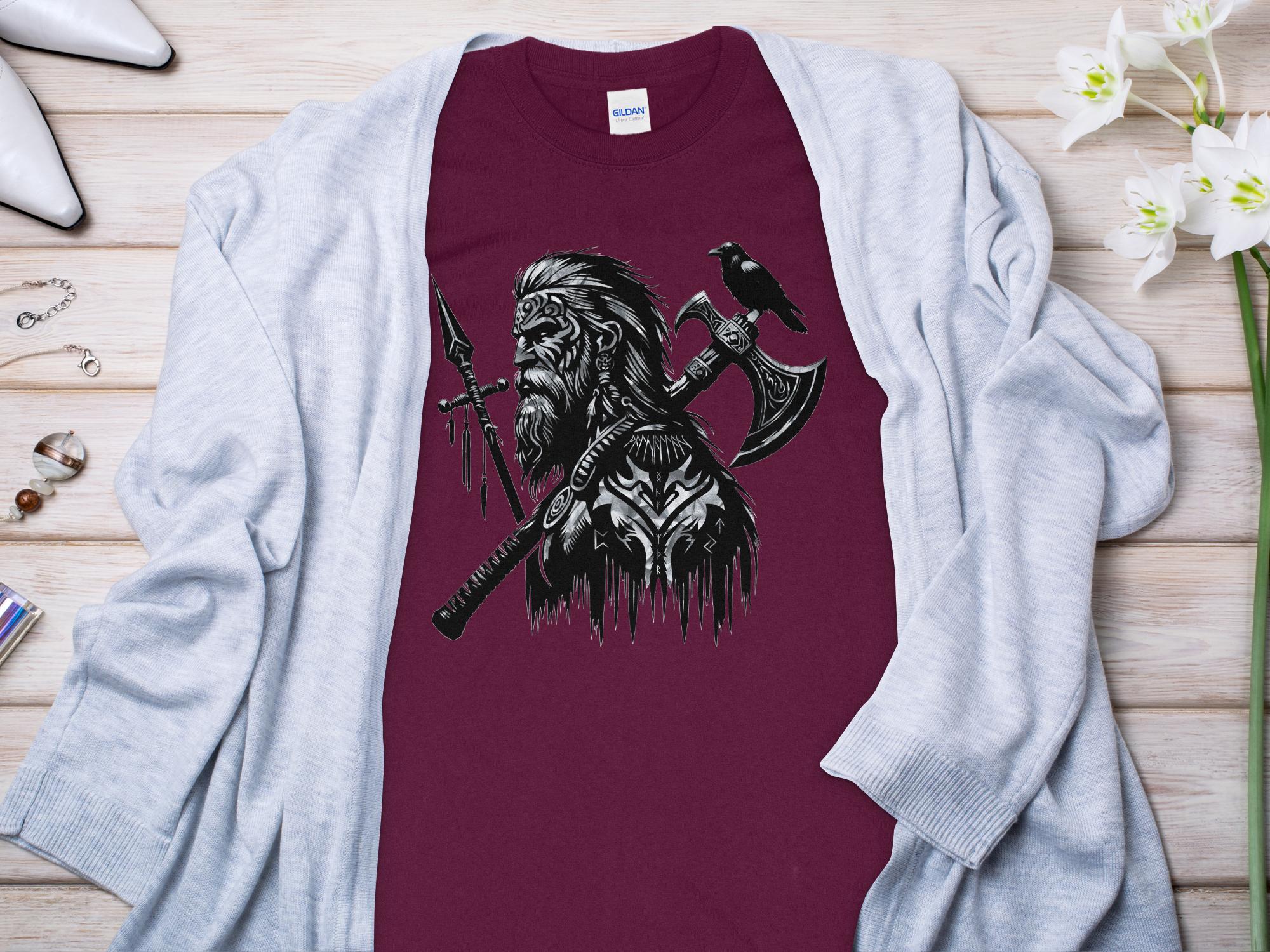 Viking Courage - Coloured Gildan Long Sleeve Norse Talisman Men Women Unisex Valhalla Tee