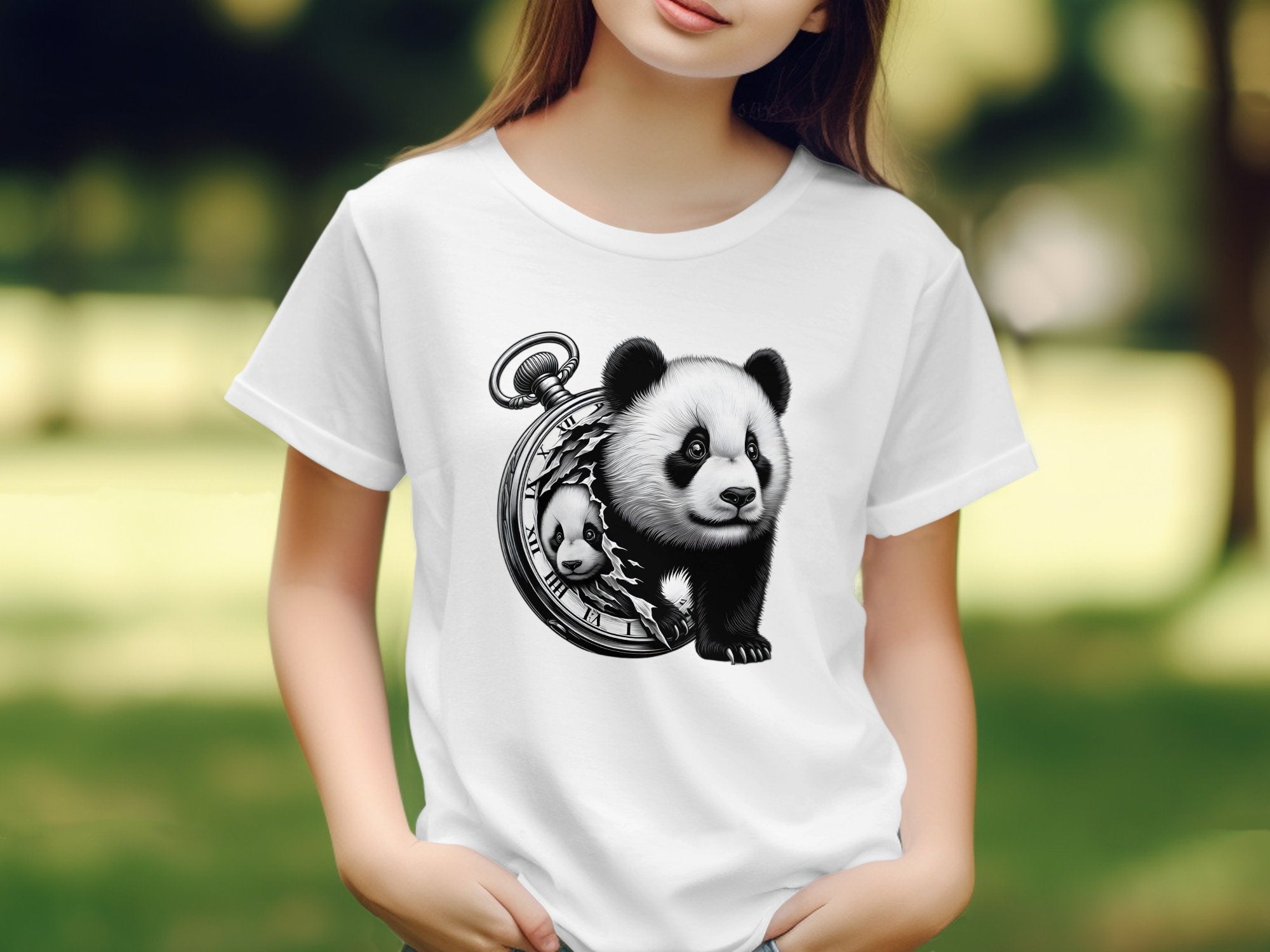 Panda - Coloured Kids T-Shirt Realistic Animal Talisman Unisex Cute Tee Graphic Design