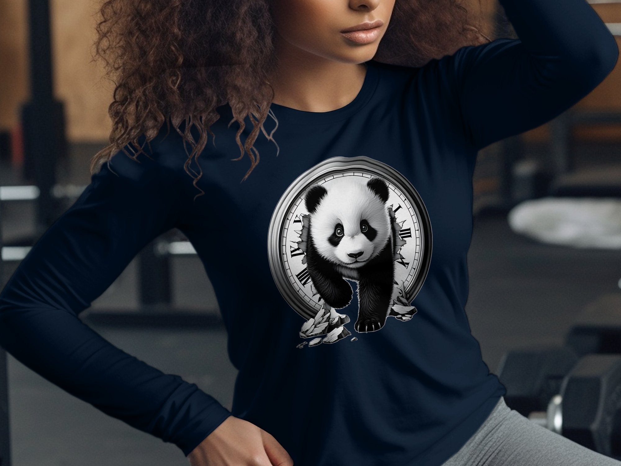 Panda - Coloured Gildan Long Sleeve Realistic Animal Talisman Unisex Cute Tee Graphic Design