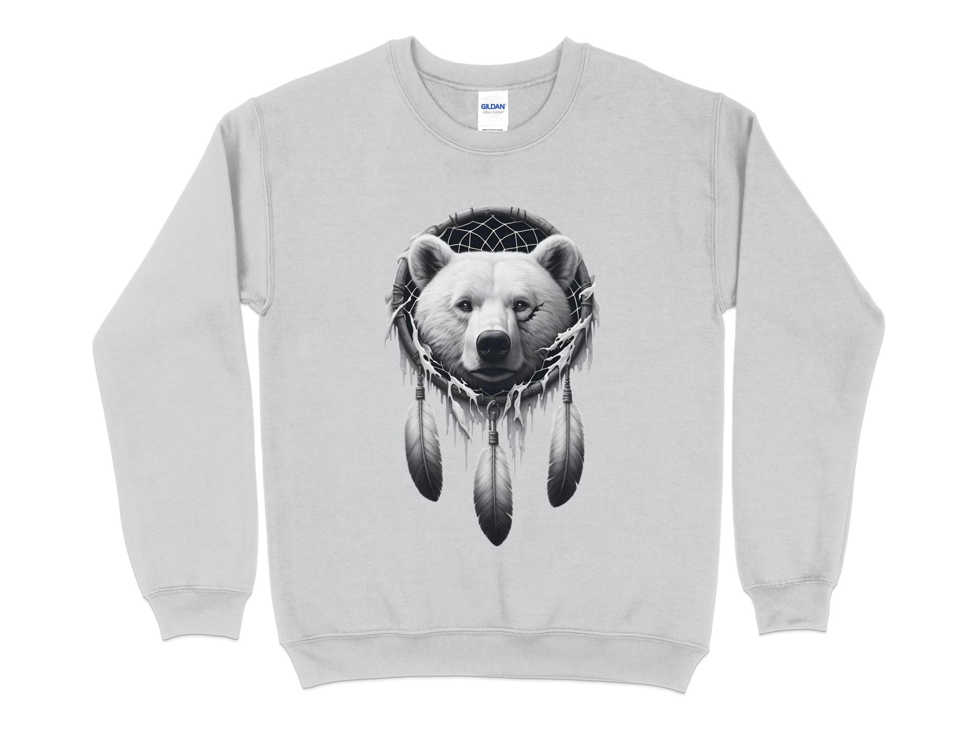 Dreamcatcher Bear - Coloured Gildan Sweatshirt Realistic Native American Talisman Unisex Mythology Tee Graphic Design