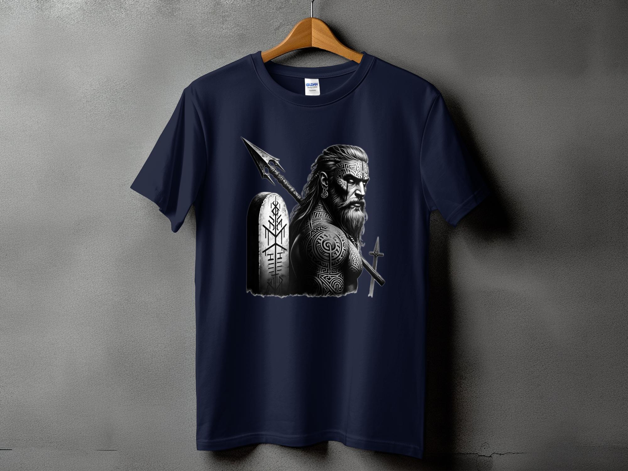 Viking Heroism - Coloured Gildan T Shirt Realistic Norse Talisman Men Women Unisex Valhalla Tee Graphic Design