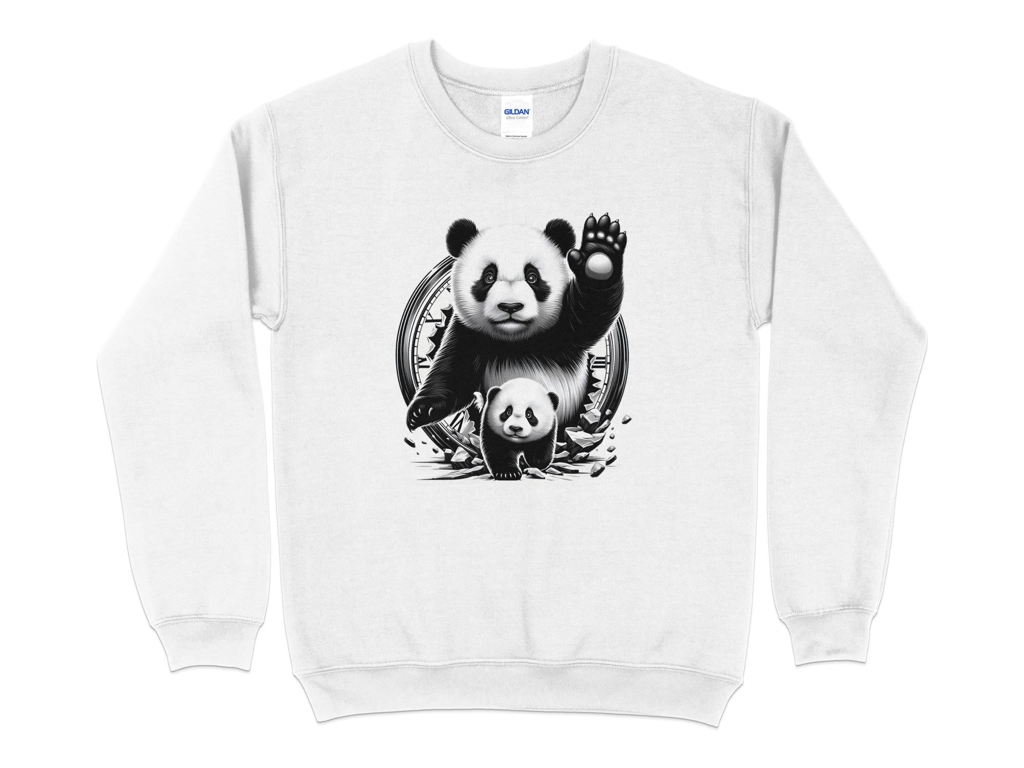 Panda - Coloured Gildan Sweatshirt Realistic Animal Talisman Unisex Cute Tee Graphic Design