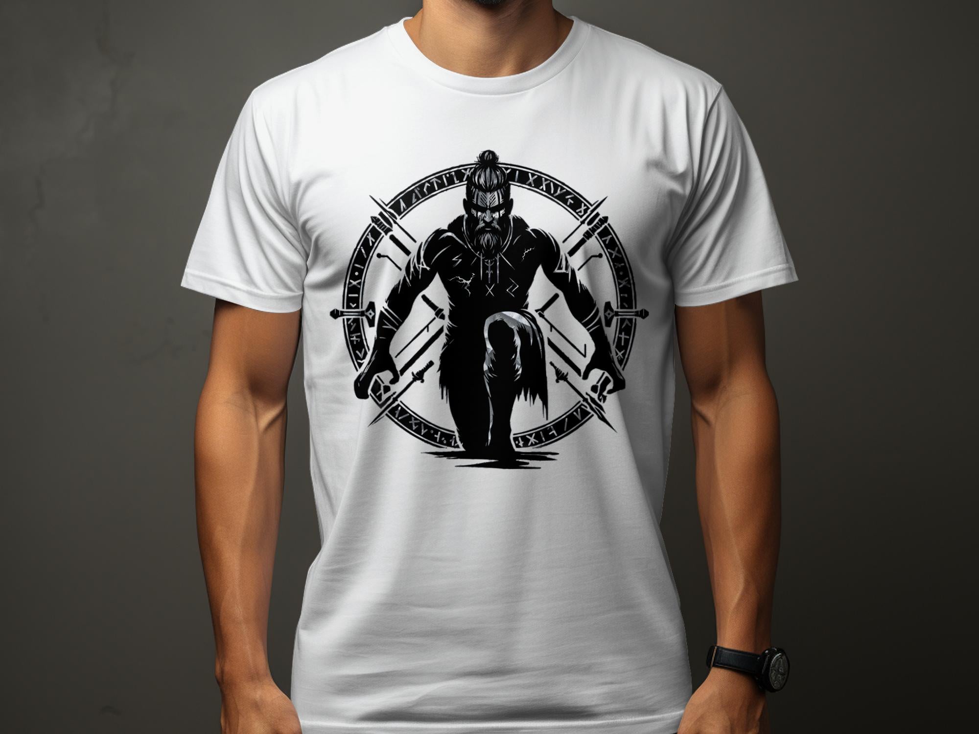 Viking Watchman - Coloured Gildan T Shirt White Norse Talisman Men Women Unisex Valhalla Tee