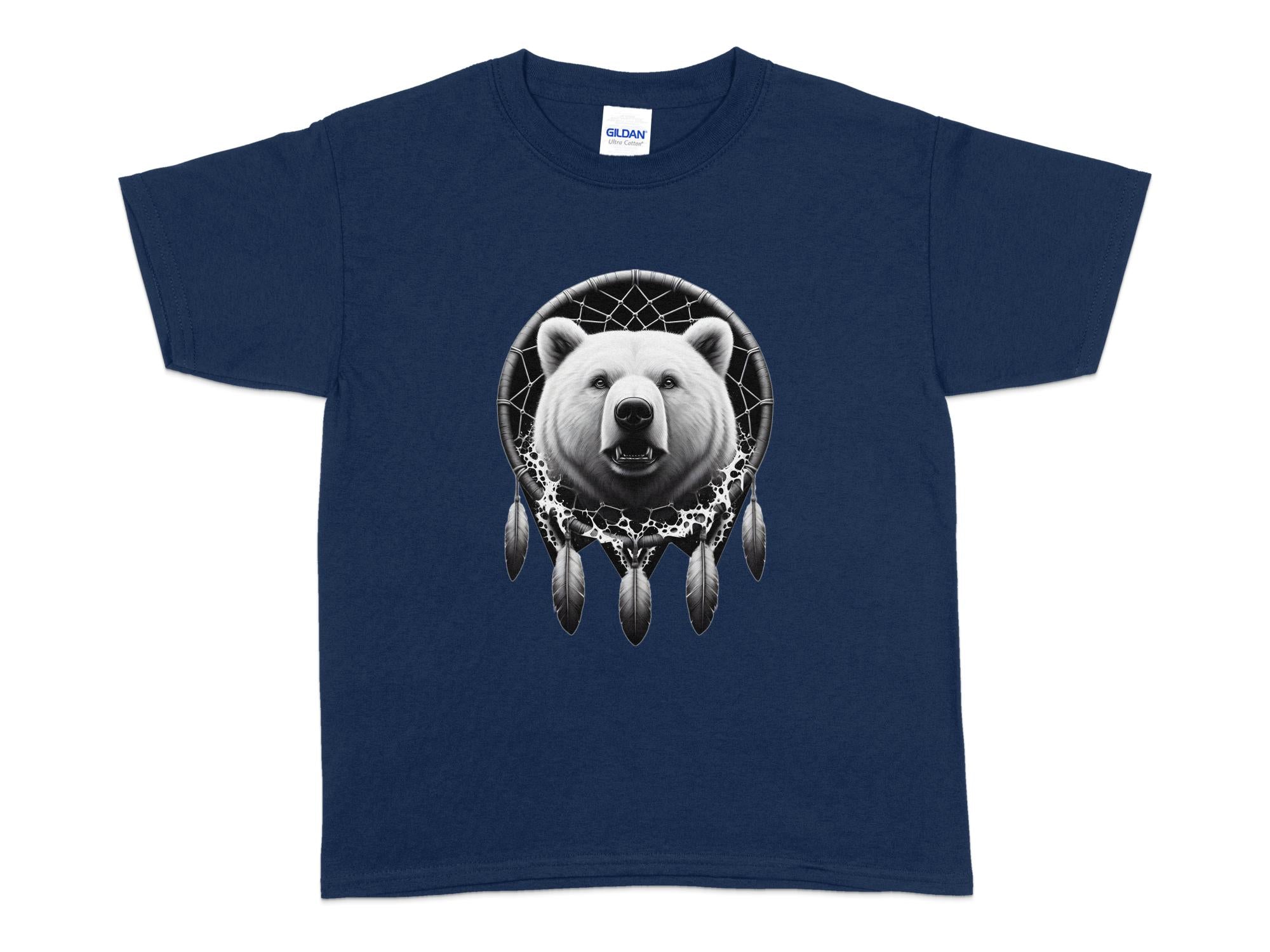 Dreamcatcher Bear - Coloured Gildan Kids T Shirt Realistic Native American Talisman Unisex Mythology Tee Graphic Design