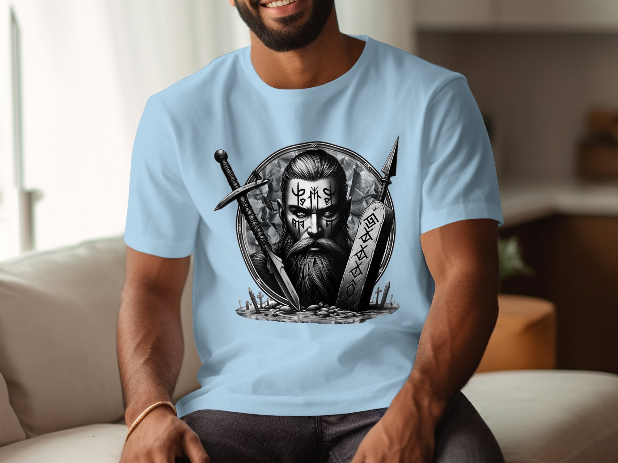 Viking Fortitude - Coloured Gildan T Shirt Realistic Norse Talisman Men Women Unisex Valhalla Tee Graphic Design