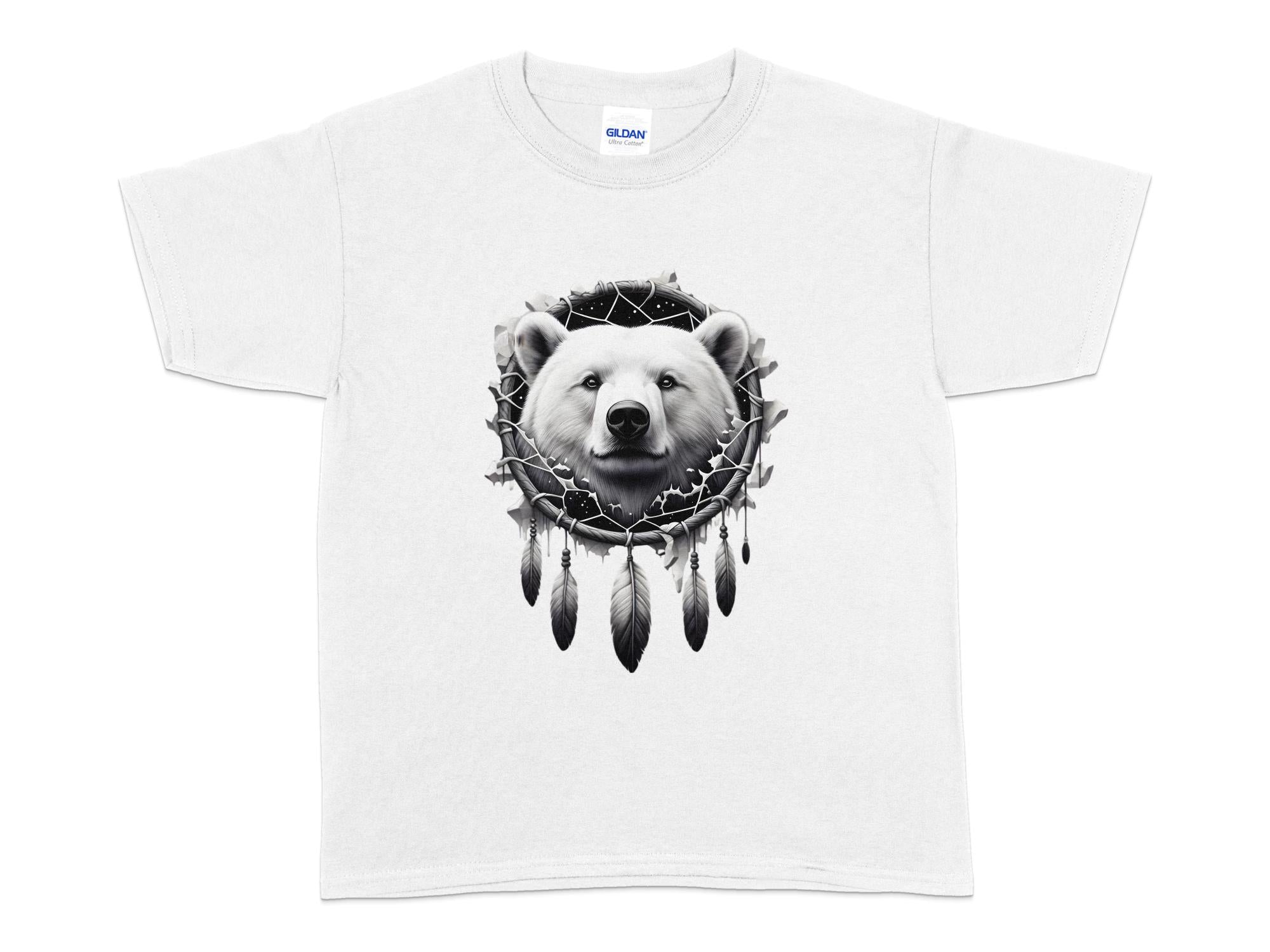 Dreamcatcher Bear - Coloured Gildan Kids T Shirt Realistic Native American Talisman Unisex Mythology Tee Graphic Design