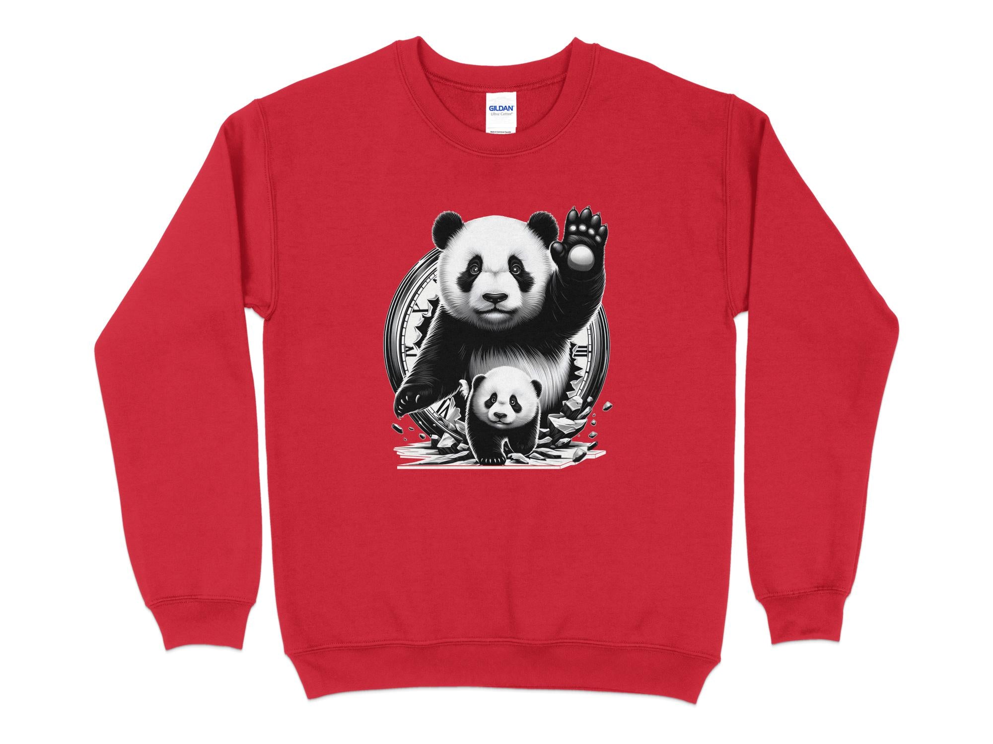 Panda - Coloured Gildan Sweatshirt Realistic Animal Talisman Unisex Cute Tee Graphic Design