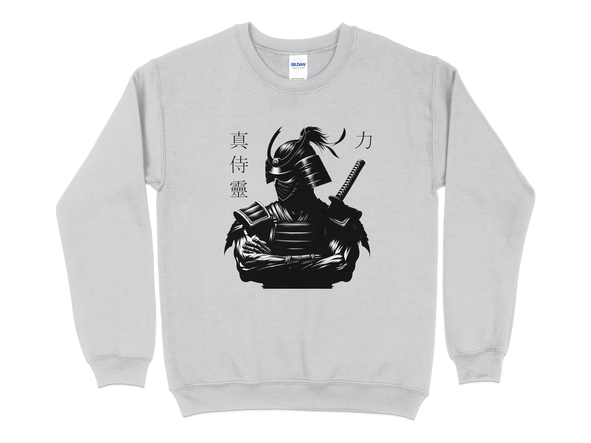 Samurai Ninja - Coloured Gildan Sweatshirt Japanese Talisman Unisex Cultural Symbolic Graphic Design