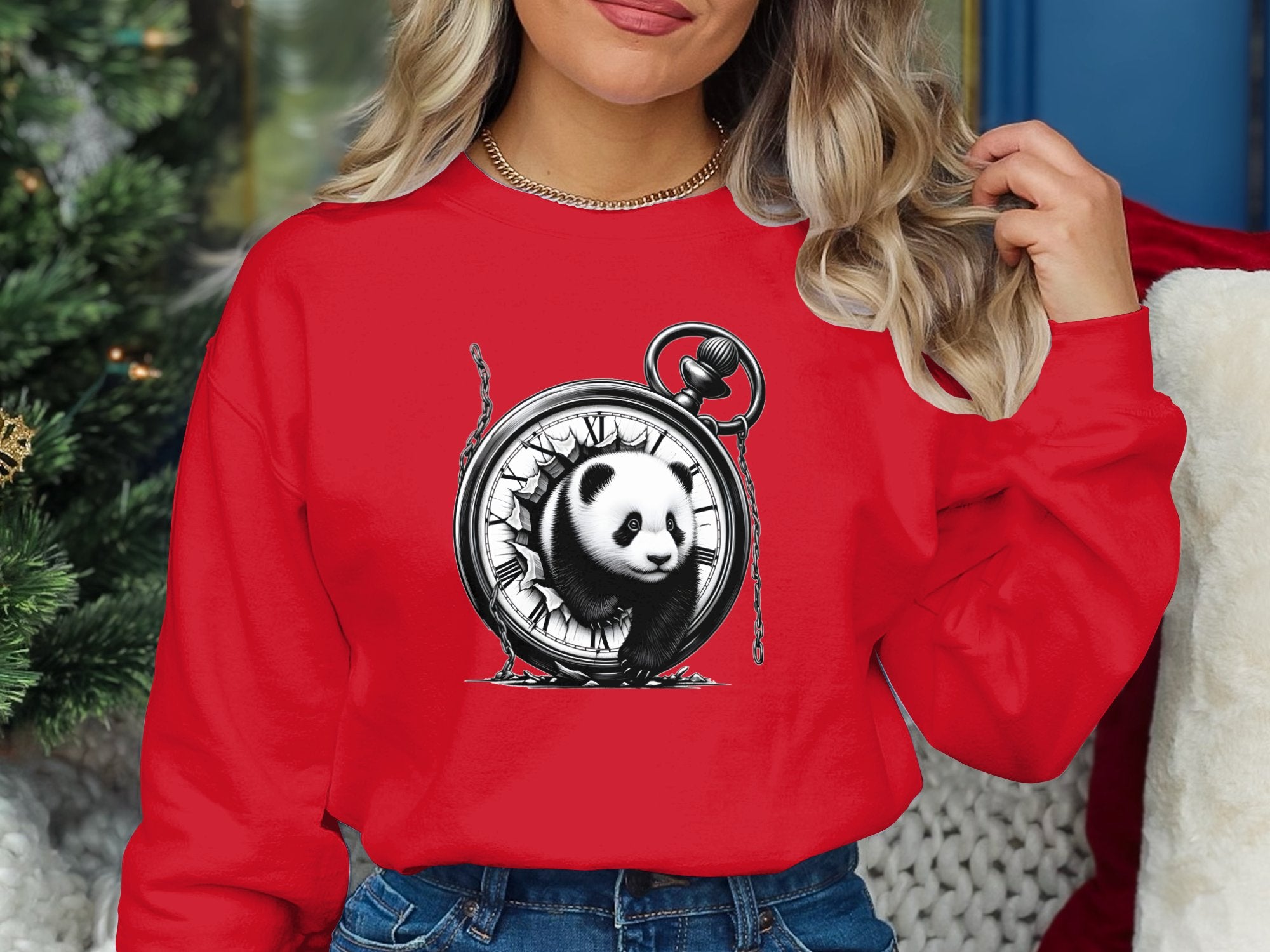 Panda - Coloured Gildan Sweatshirt Realistic Animal Talisman Unisex Cute Tee Graphic Design