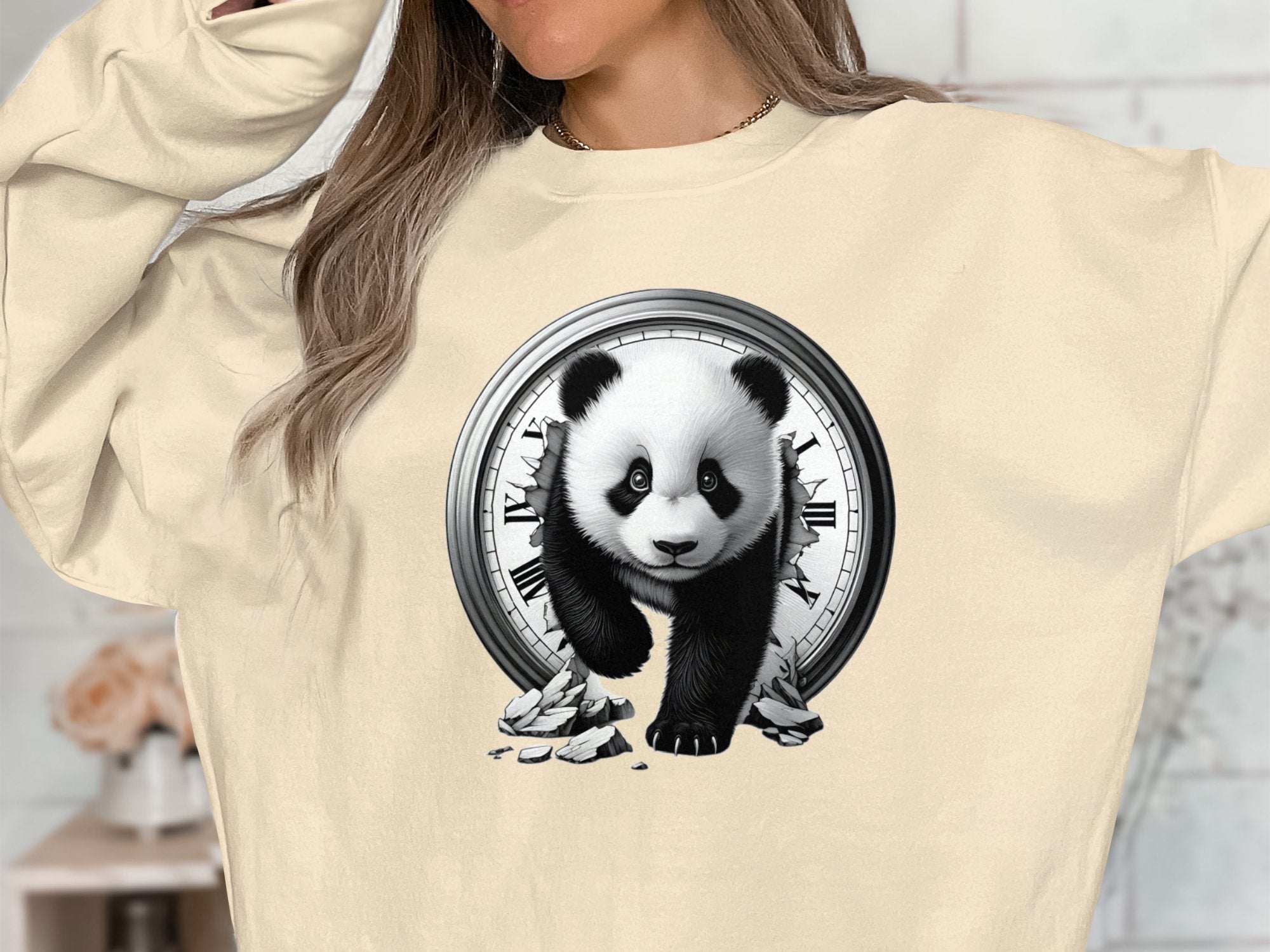 Panda - Coloured Gildan Sweatshirt Realistic Animal Talisman Unisex Cute Tee Graphic Design