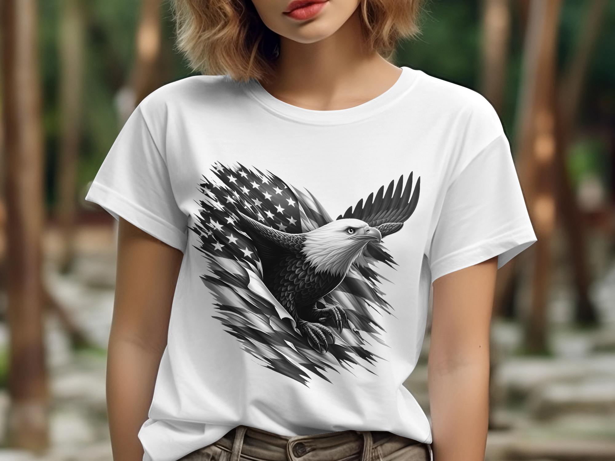 Eagle Patriot - Coloured Gildan T-Shirt Realistic Animal Talisman Unisex Tee Graphic Design