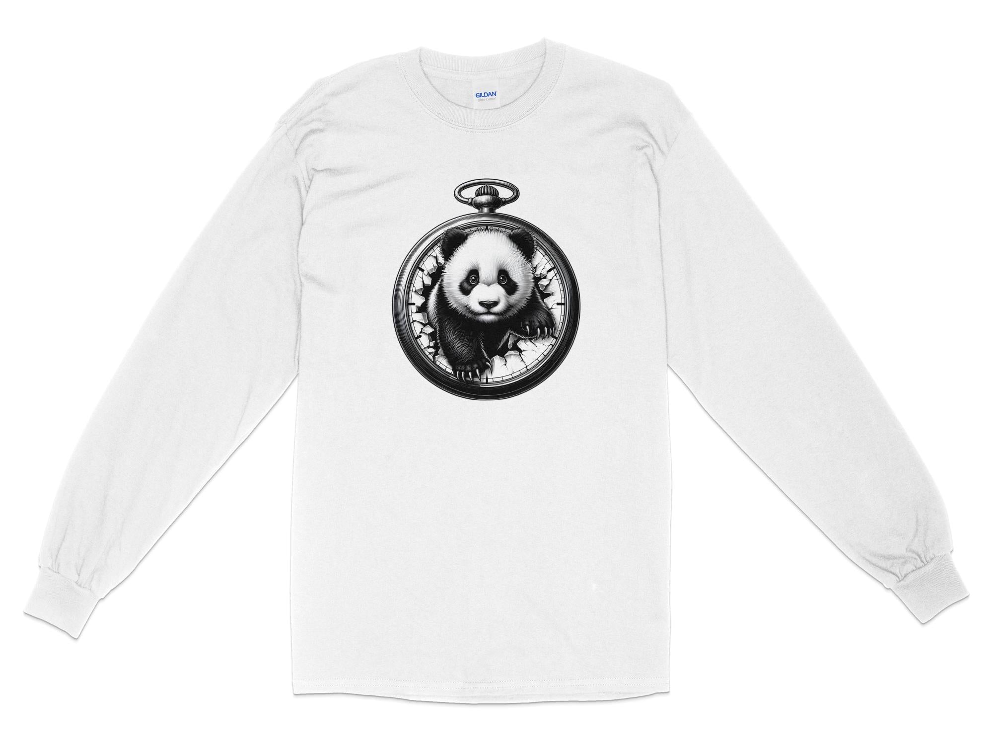 Panda - Coloured Gildan Long Sleeve Realistic Animal Talisman Unisex Cute Tee Graphic Design