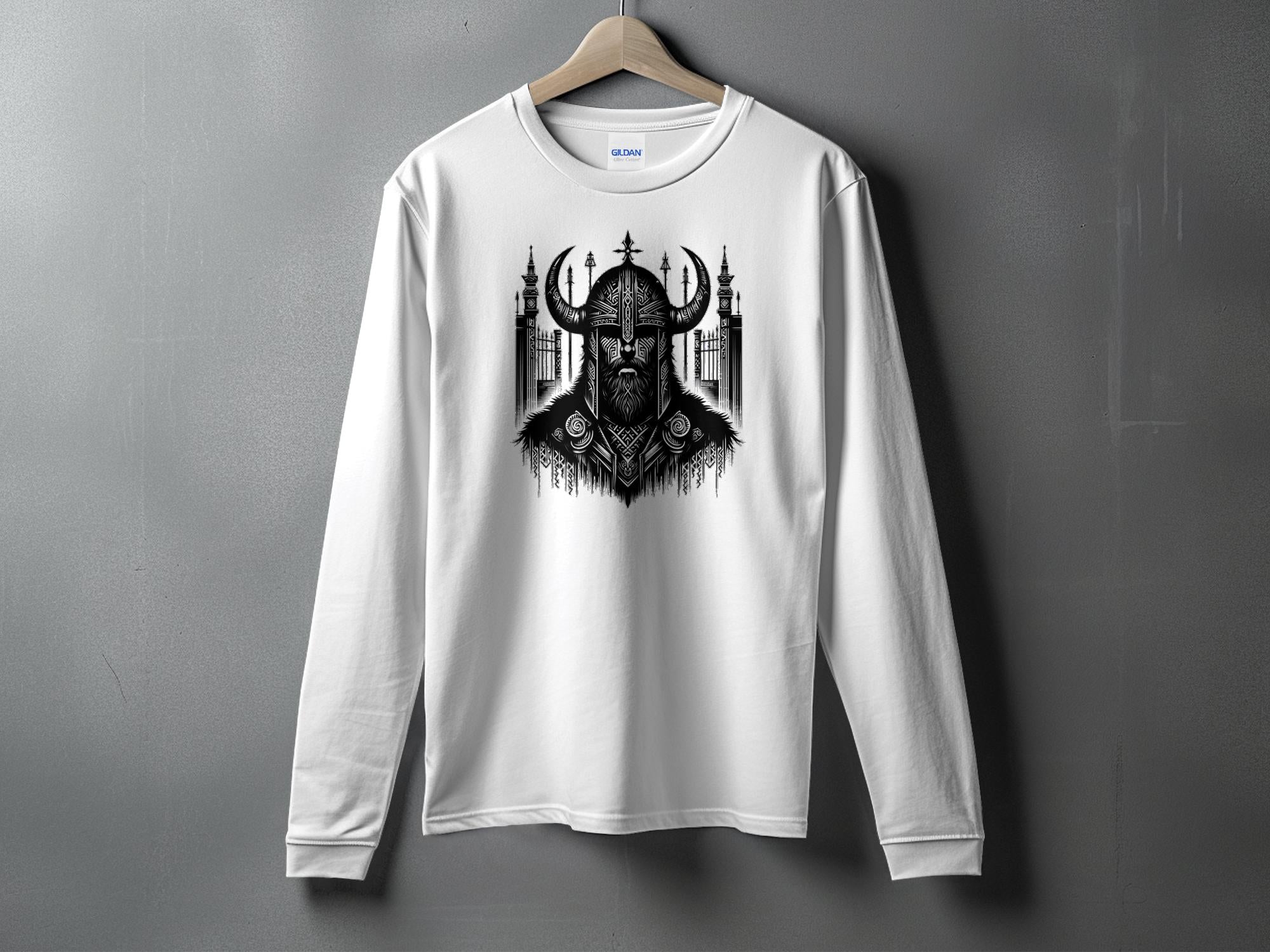 Viking Resolve - Coloured Gildan Long Sleeve Realistic Norse Talisman Men Women Unisex Valhalla Tee Graphic Design