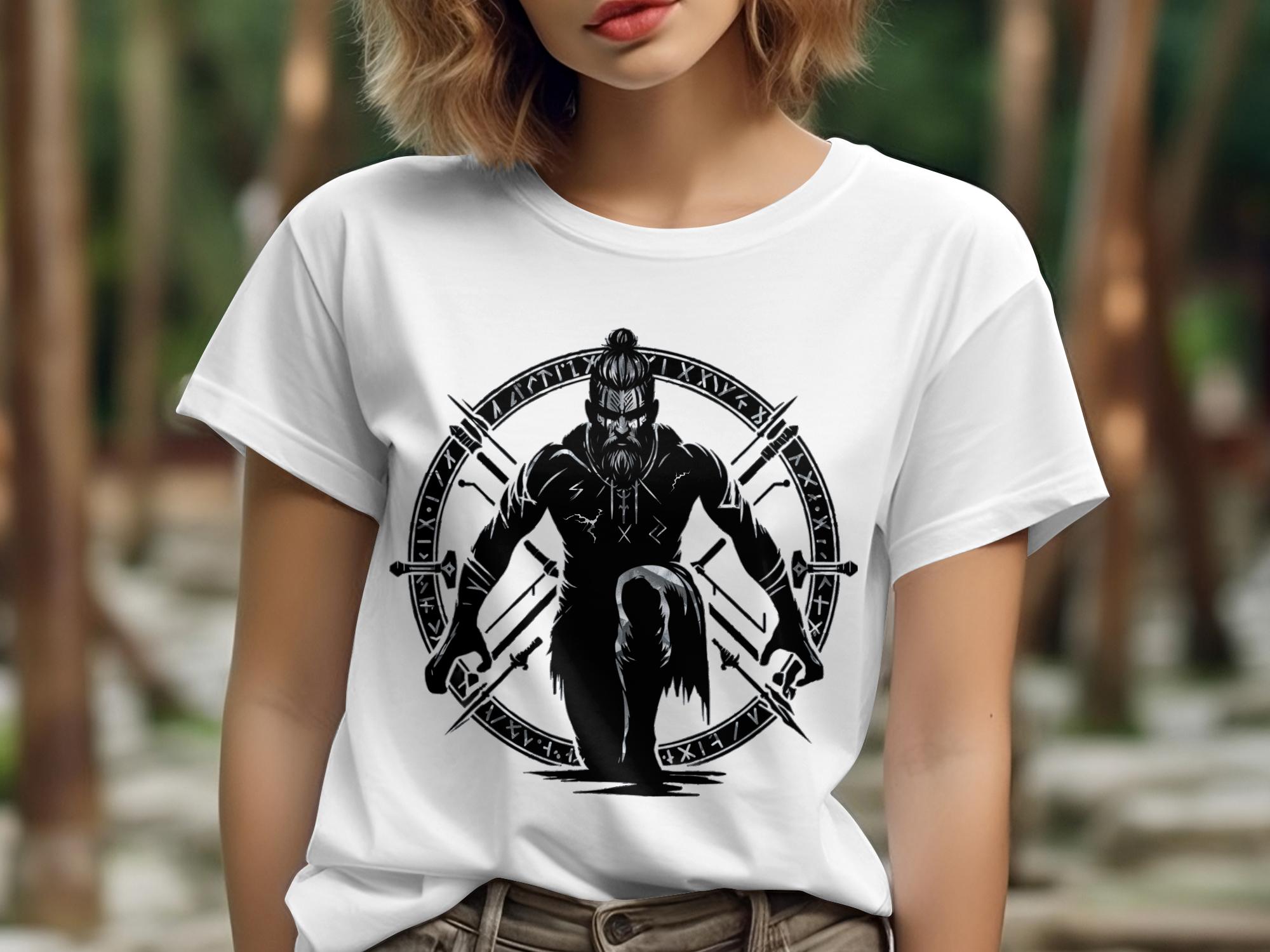 Viking Watchman - Coloured Gildan T Shirt White Norse Talisman Men Women Unisex Valhalla Tee