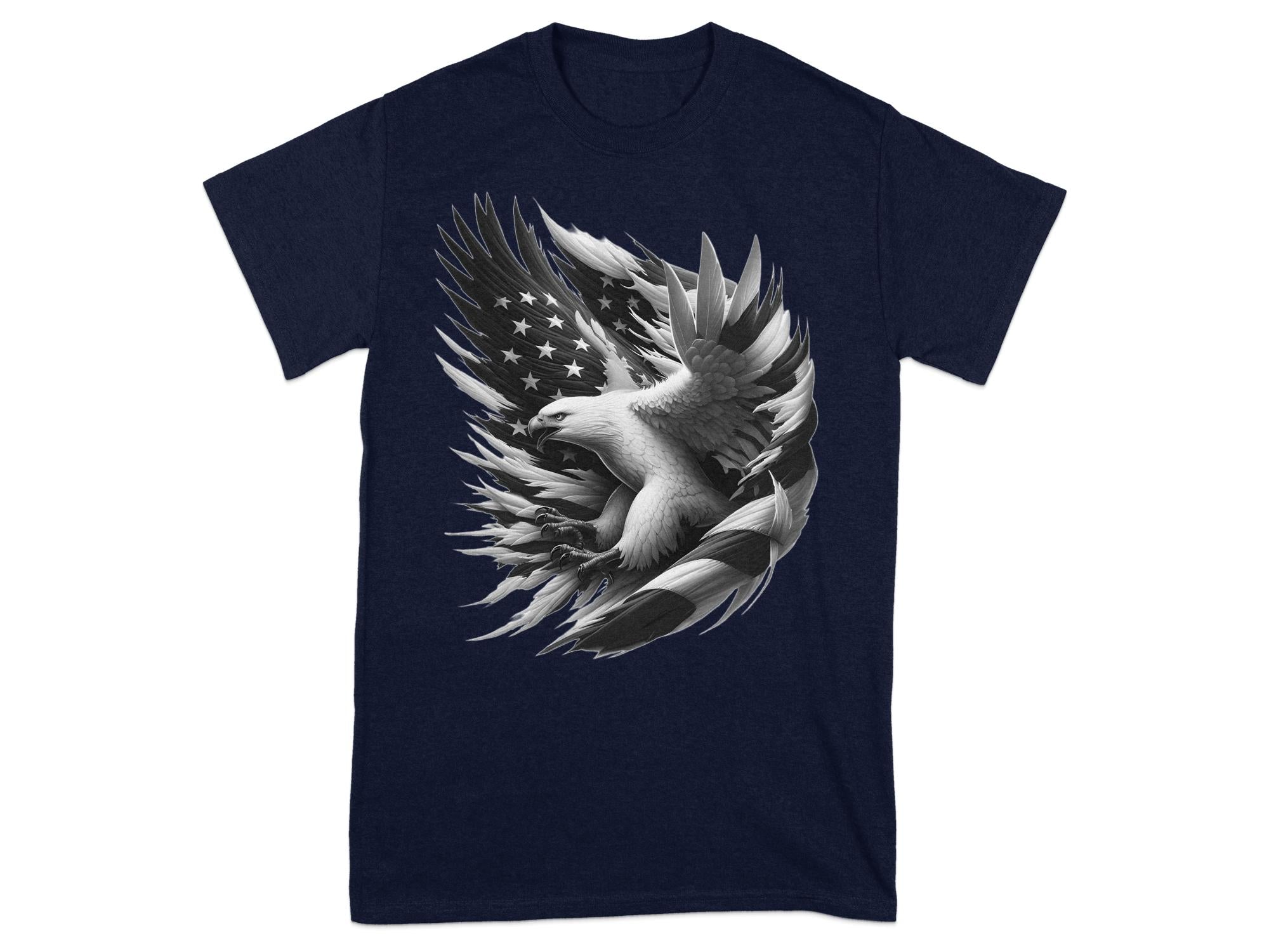 Eagle Patriot - Coloured Gildan T-Shirt Realistic Animal Talisman Unisex Tee Graphic Design