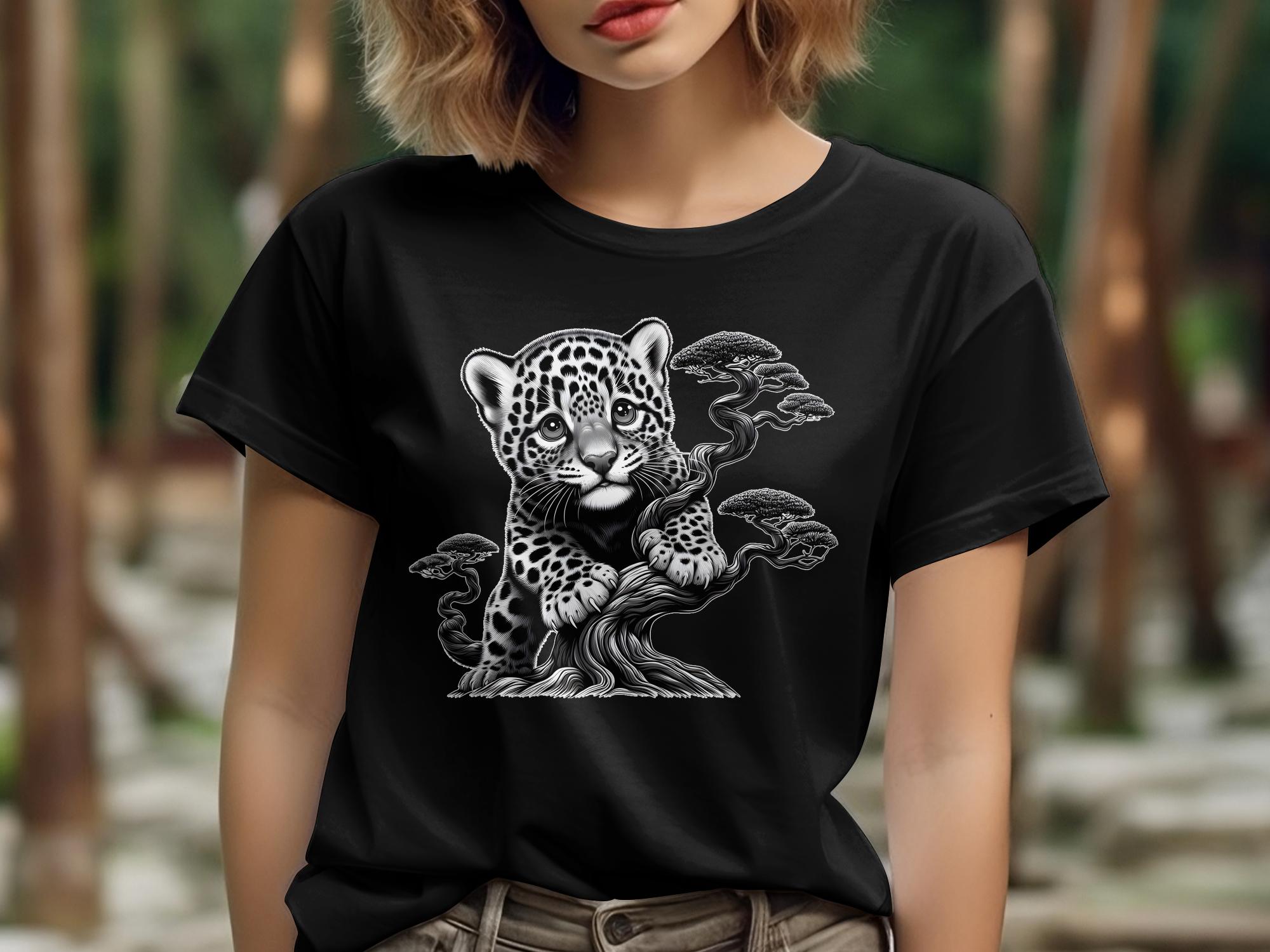 Leopard Bonsai - Coloured Gildan T-Shirt Realistic Animal Talisman Unisex Cute Tee Graphic Design