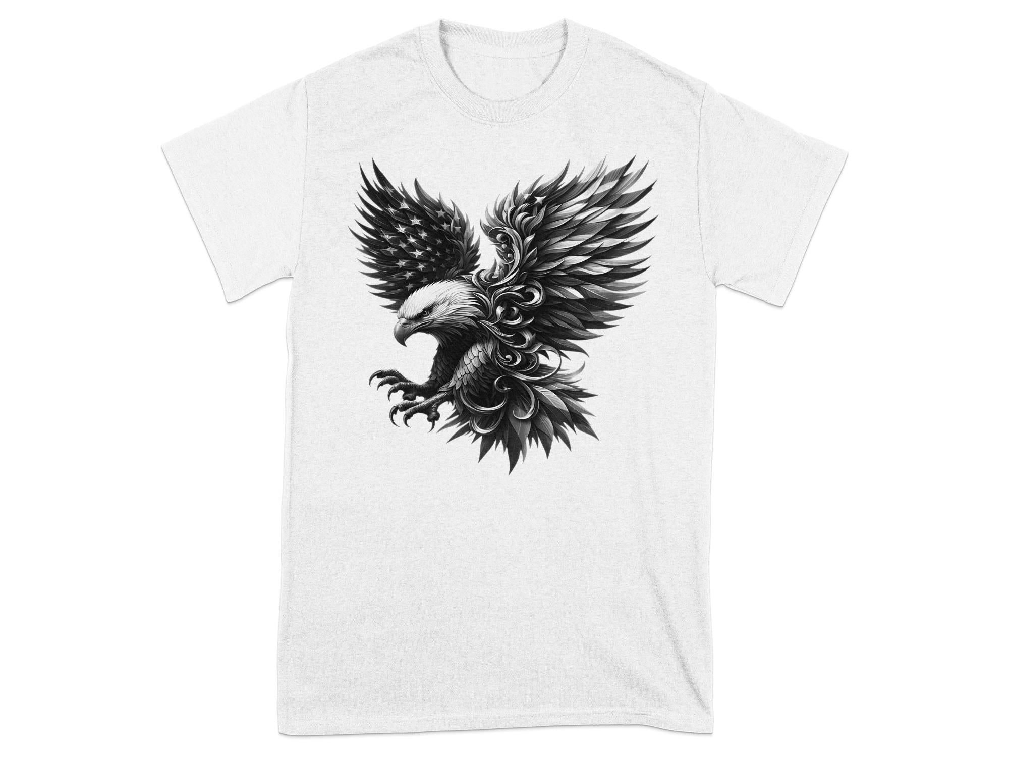 Eagle Patriot - Coloured Gildan T-Shirt Realistic Animal Talisman Unisex Tee Graphic Design