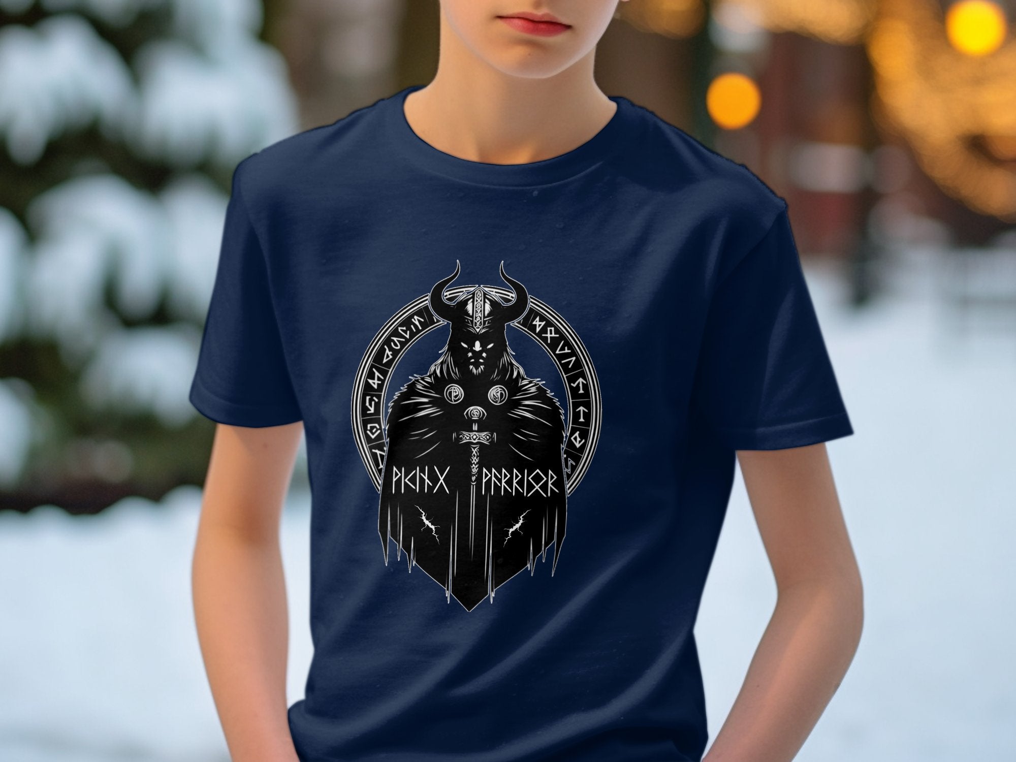 Viking Seer - Coloured Gildan Kids T Shirt Norse Talisman Unisex Valhalla Tee