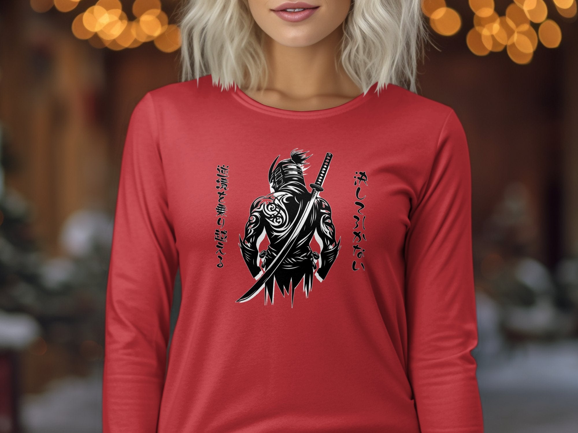 Samurai Ninja - Coloured Gildan Long Sleeve Japanese Talisman Unisex Cultural Symbolic Graphic Design