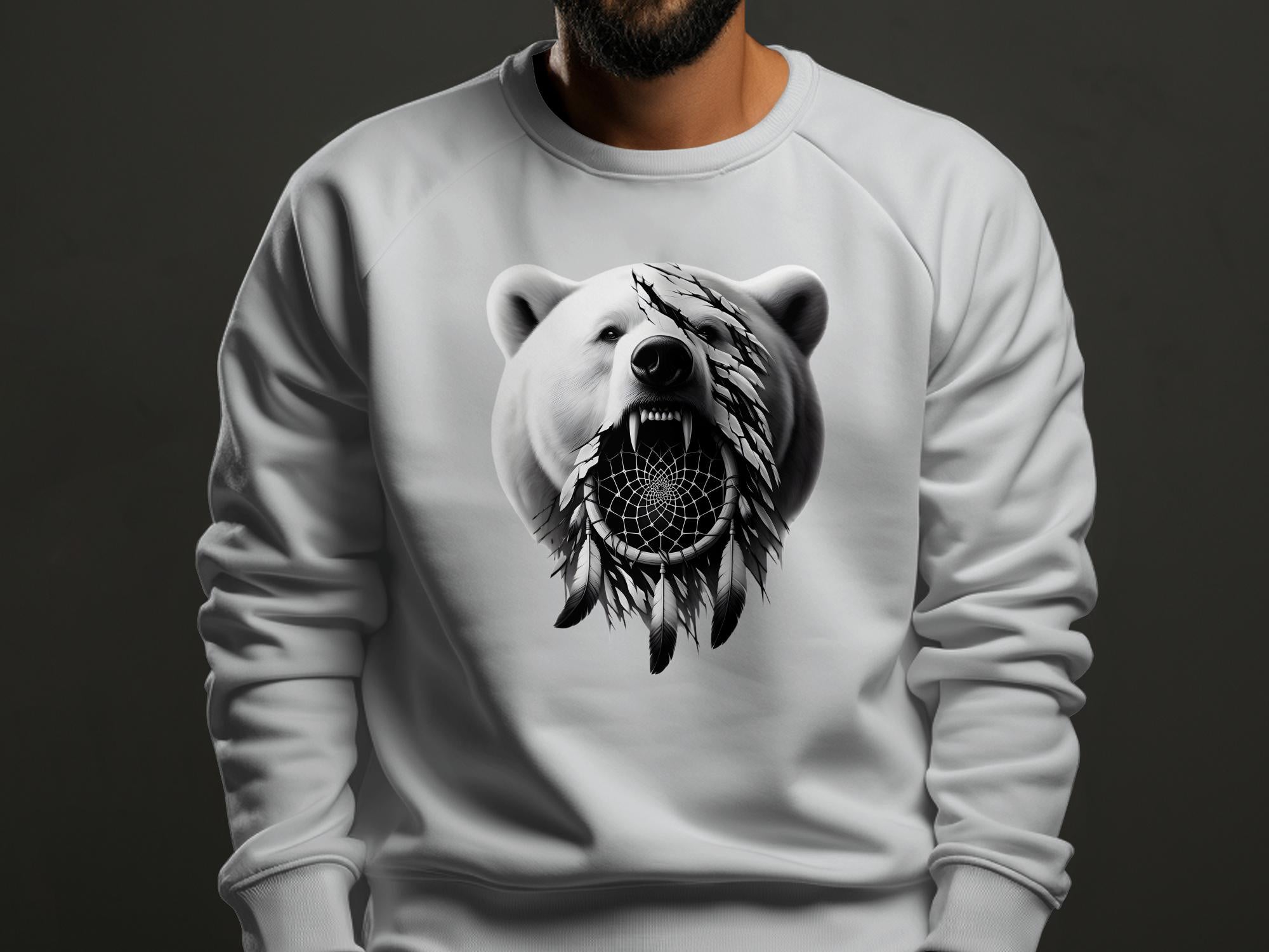 Dreamcatcher Bear - Coloured Gildan Sweatshirt Realistic Native American Talisman Unisex Mythology Tee Graphic Design