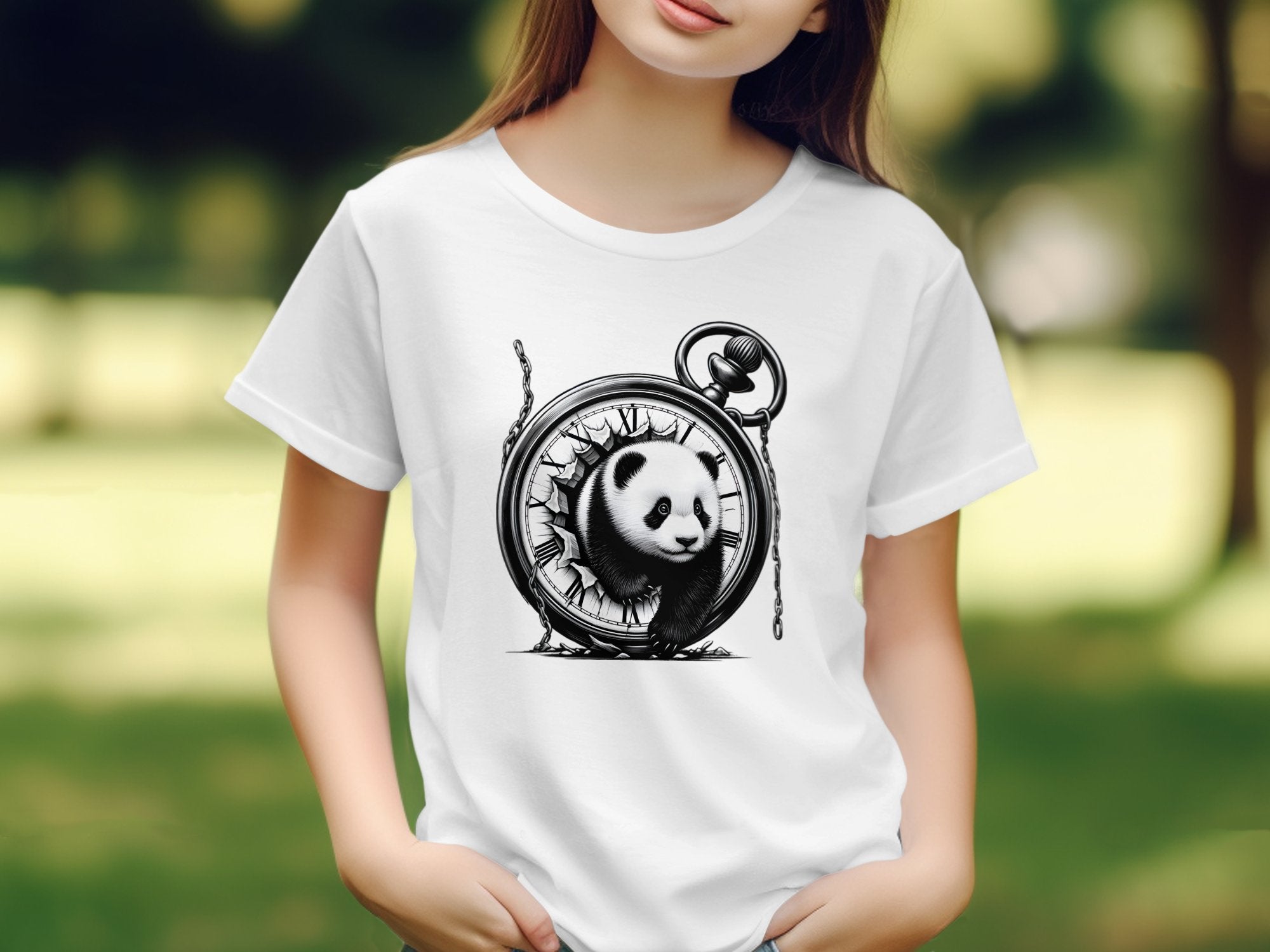 Panda - Coloured Kids T-Shirt Realistic Animal Talisman Unisex Cute Tee Graphic Design