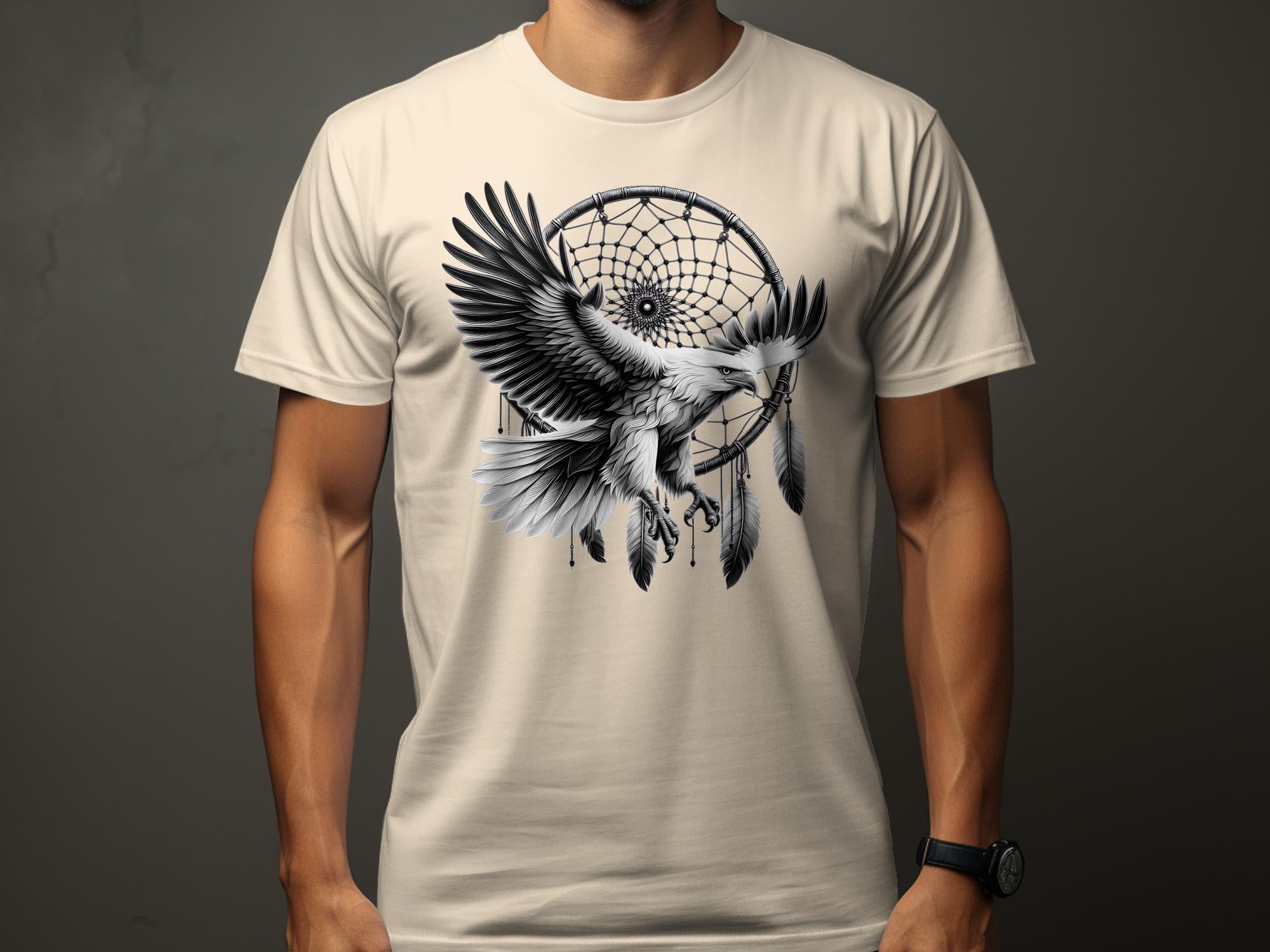 Dreamcatcher Eagle - Coloured Gildan T-Shirt Realistic Native American Talisman Unisex Mythology Tee Graphic Design