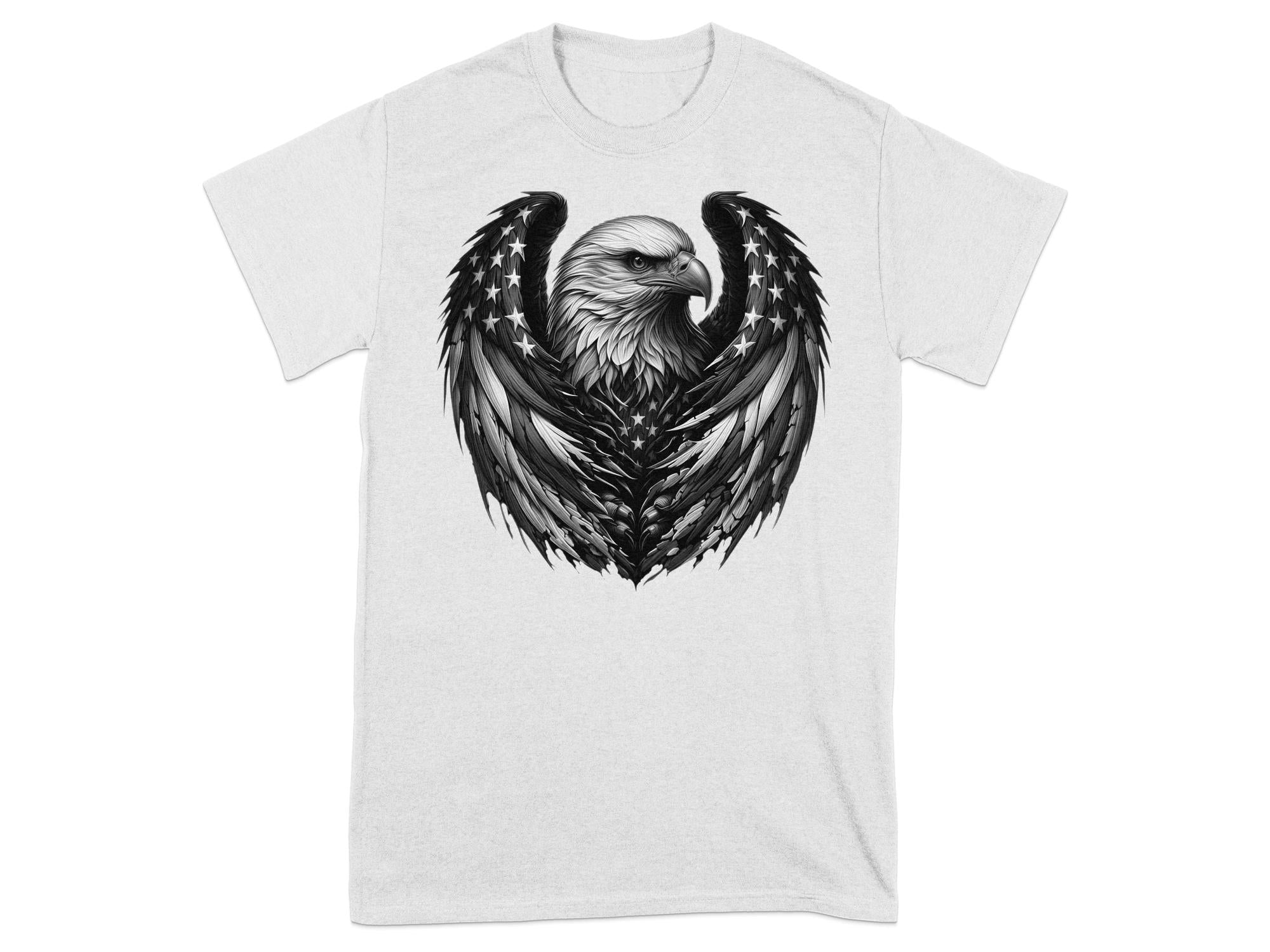 Eagle Patriot - Coloured Gildan T-Shirt Realistic Animal Talisman Unisex Tee Graphic Design