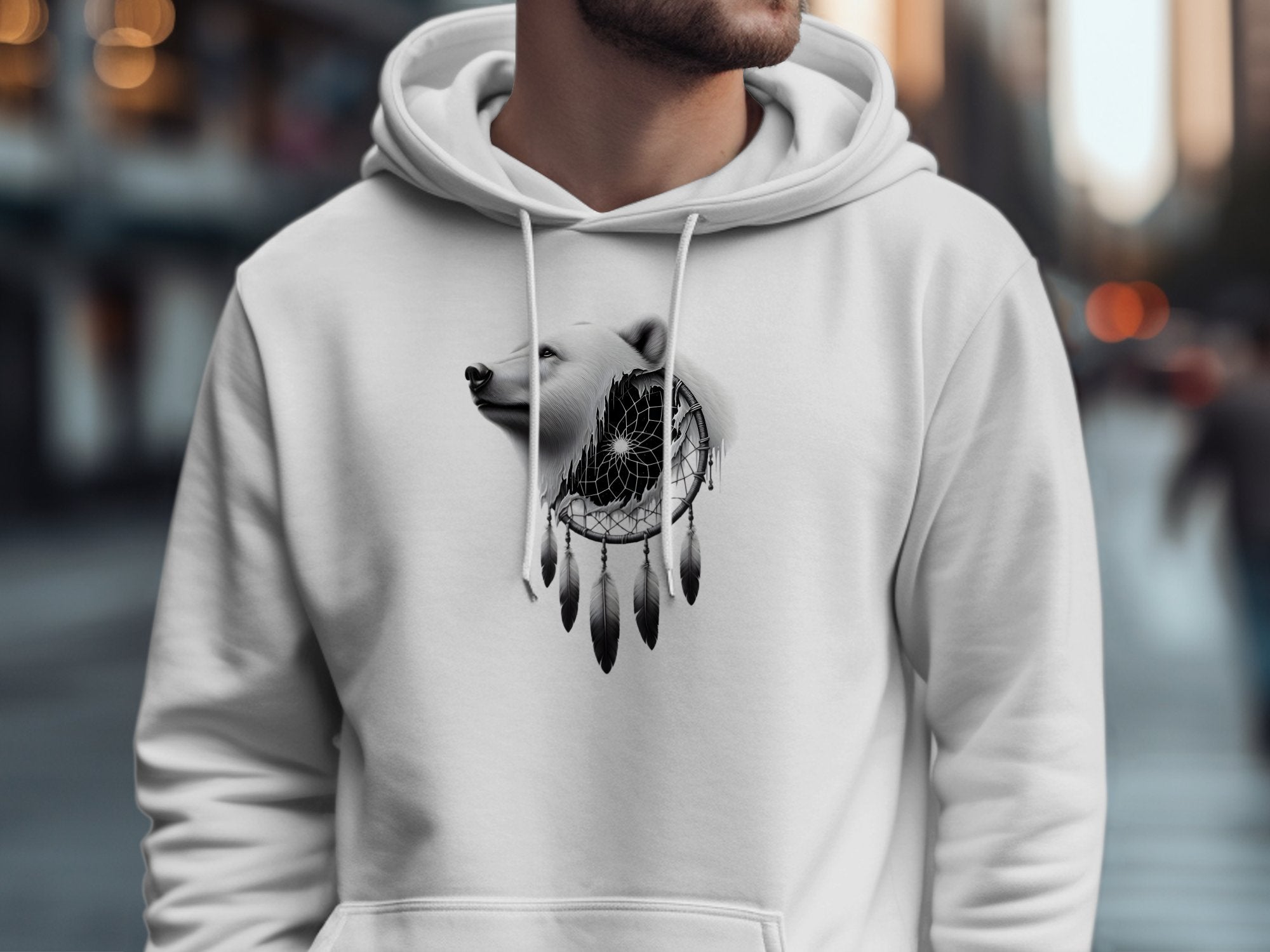 Dreamcatcher Bear - Coloured Gildan Hoodie Realistic Native American Talisman Unisex Mythology Tee Graphic Design