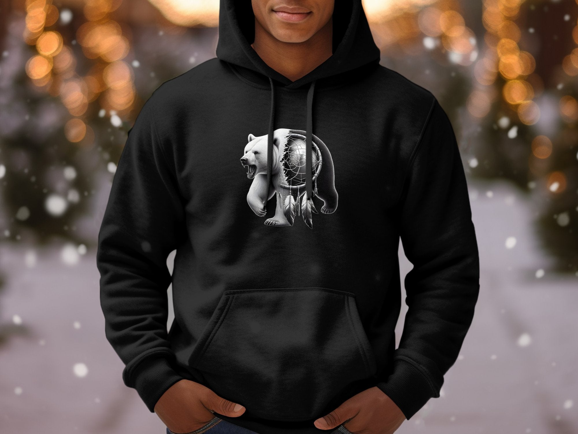 Dreamcatcher Bear - Coloured Gildan Hoodie Realistic Native American Talisman Unisex Mythology Tee Graphic Design