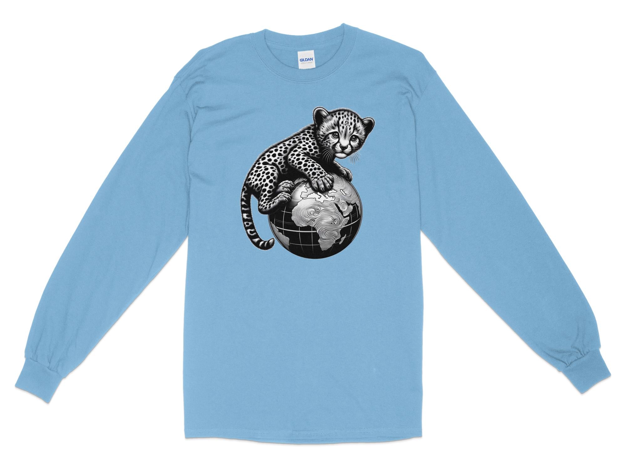 Cheetah World - Coloured Gildan Long Sleeve Realistic Animal Talisman Unisex Cute Tee Graphic Design