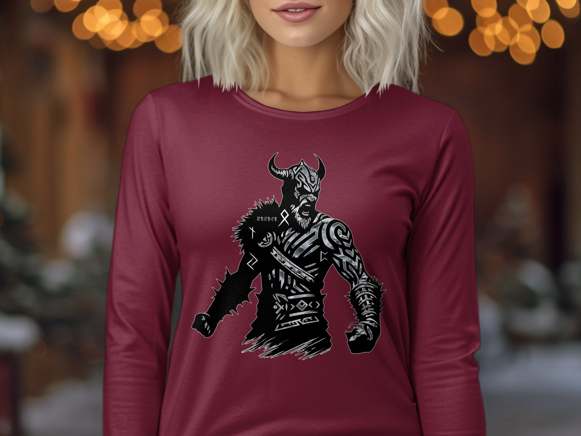 Viking Berserker - Coloured Gildan Long Sleeve Norse Talisman Men Women Unisex Valhalla Tee