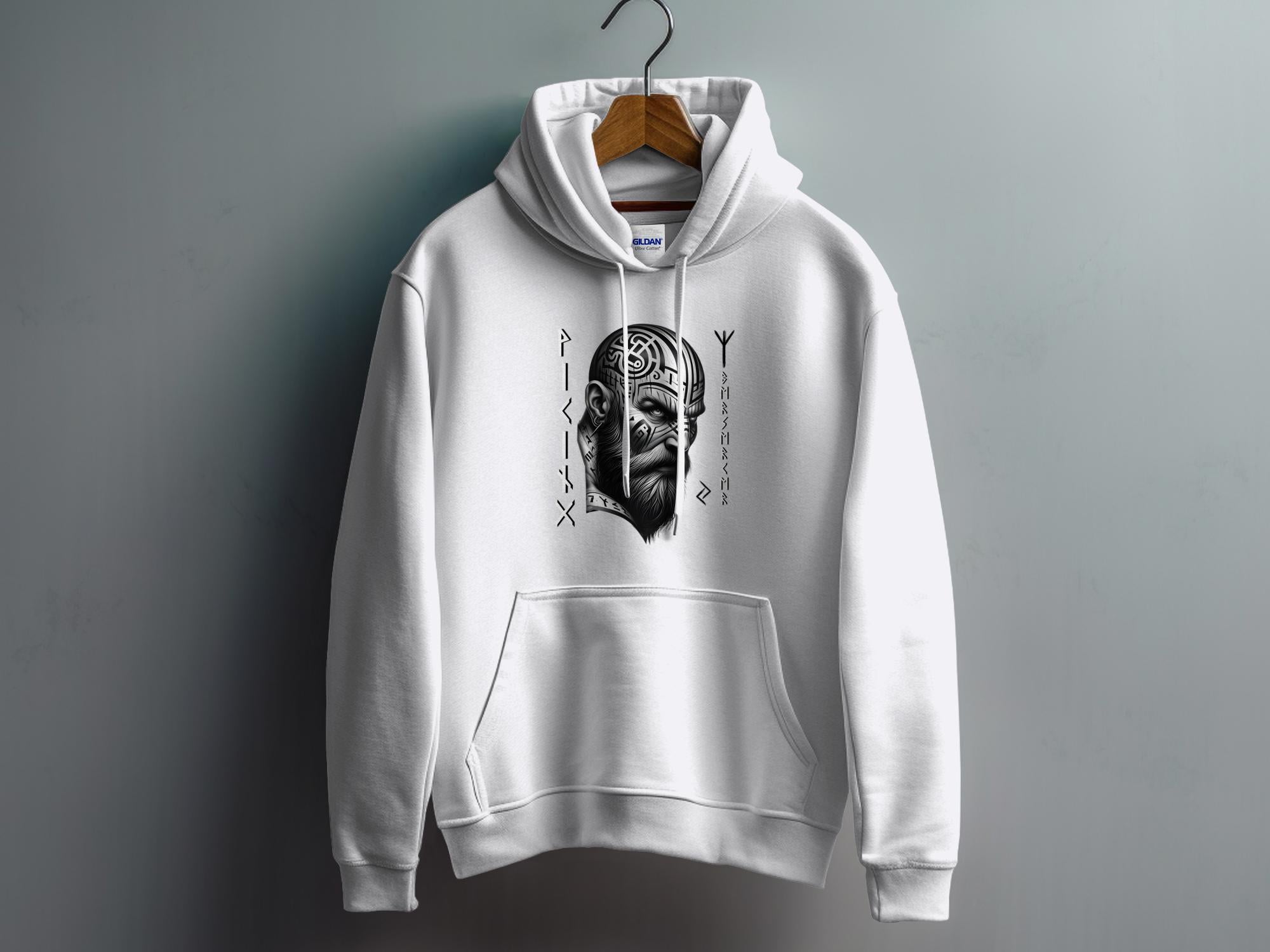 Viking Focus - Coloured Gildan Hoodie Realistic Norse Talisman Men Women Unisex Valhalla Tee Graphic Design