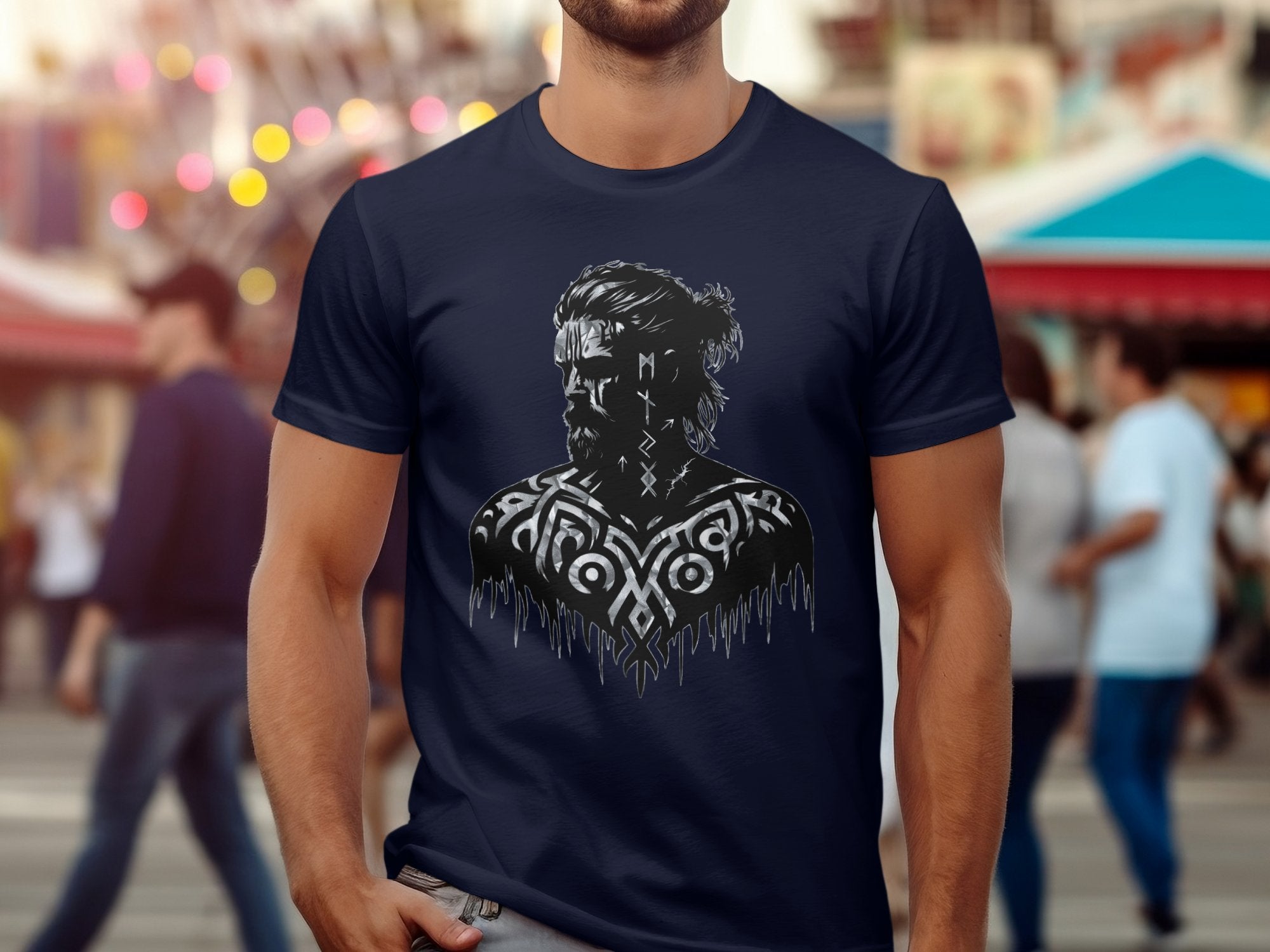 Viking Reflection - Coloured Gildan T Shirt Norse Talisman Men Women Unisex Valhalla Tee