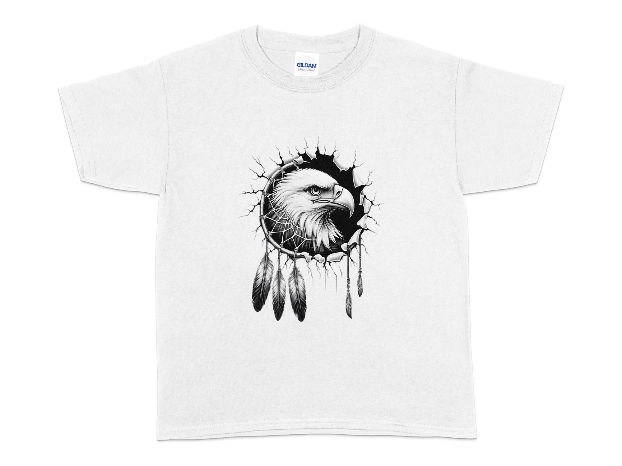 Dreamcatcher Eagle - Coloured Gildan Kids T-Shirt Realistic Native American Talisman Unisex Mythology Tee Graphic Design