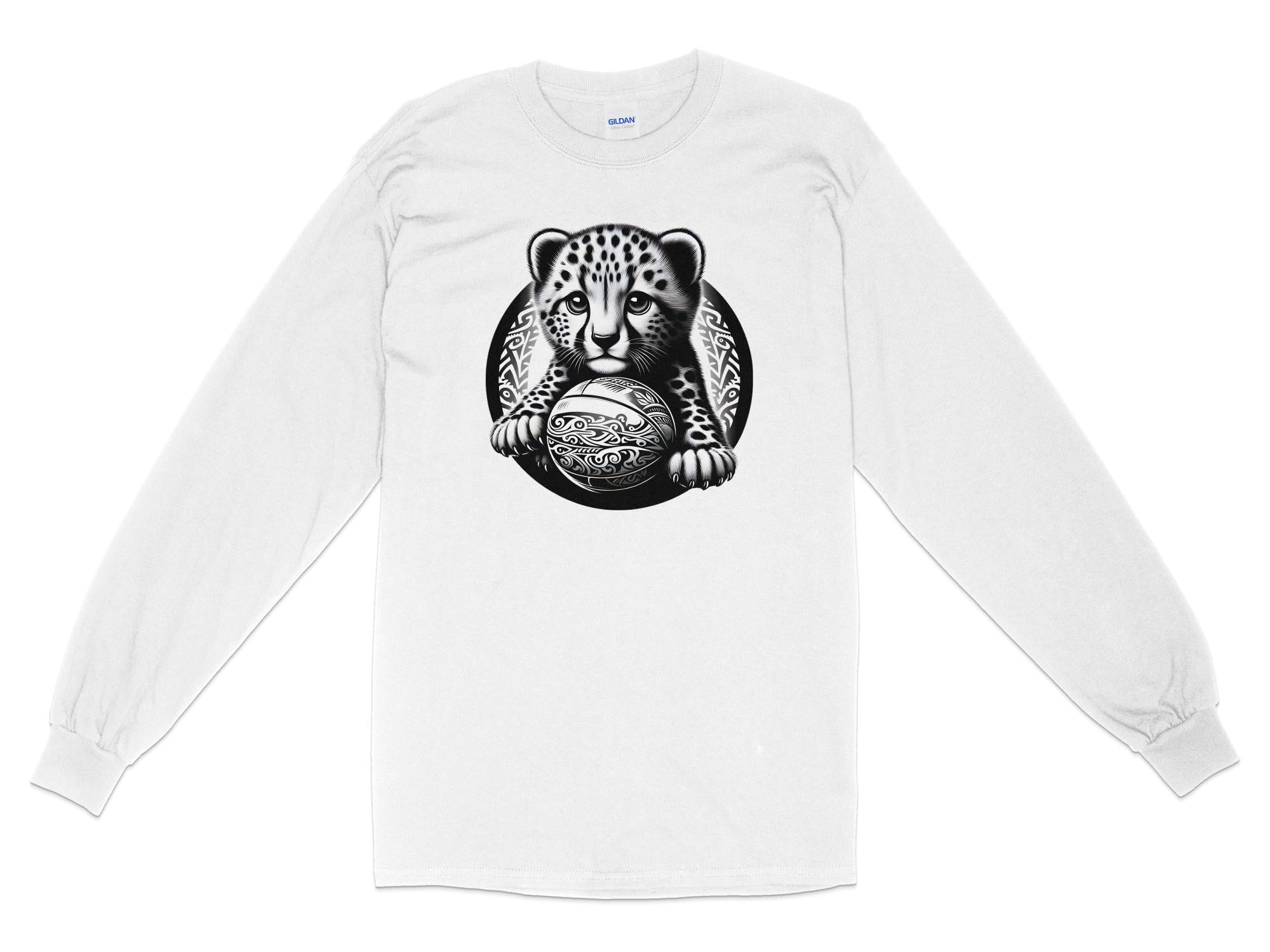 Cheetah World - Coloured Gildan Long Sleeve Realistic Animal Talisman Unisex Cute Tee Graphic Design