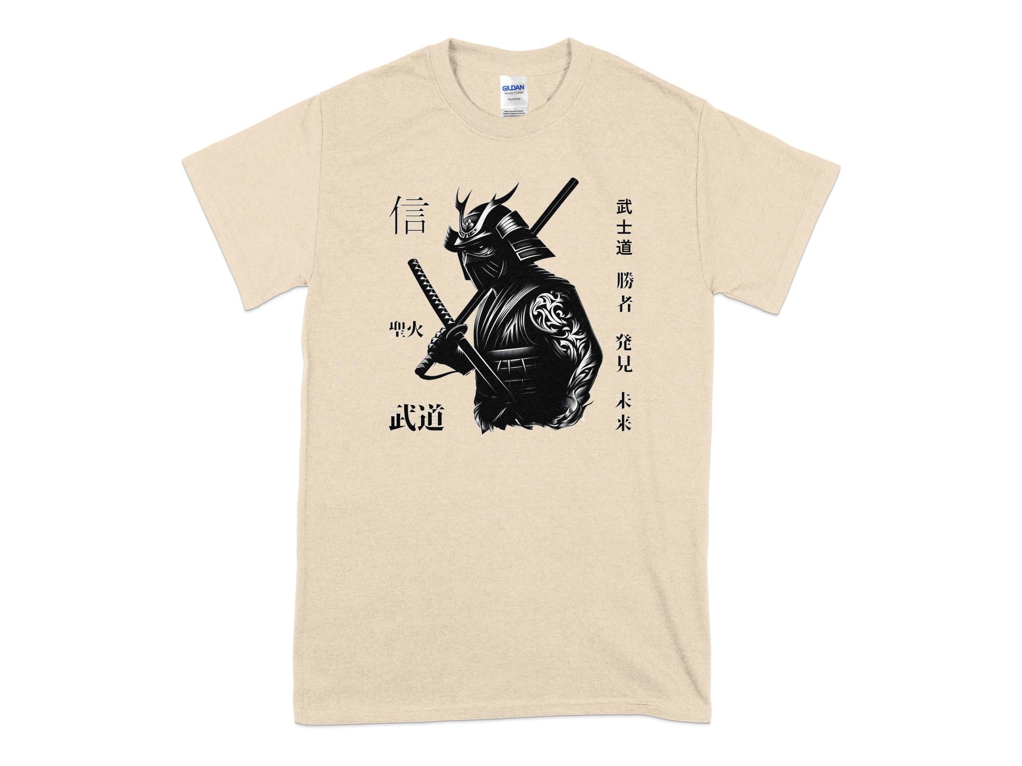 Samurai Ninja - Coloured Gildan T-Shirt Japanese Talisman Unisex Cultural Symbolic Graphic Design