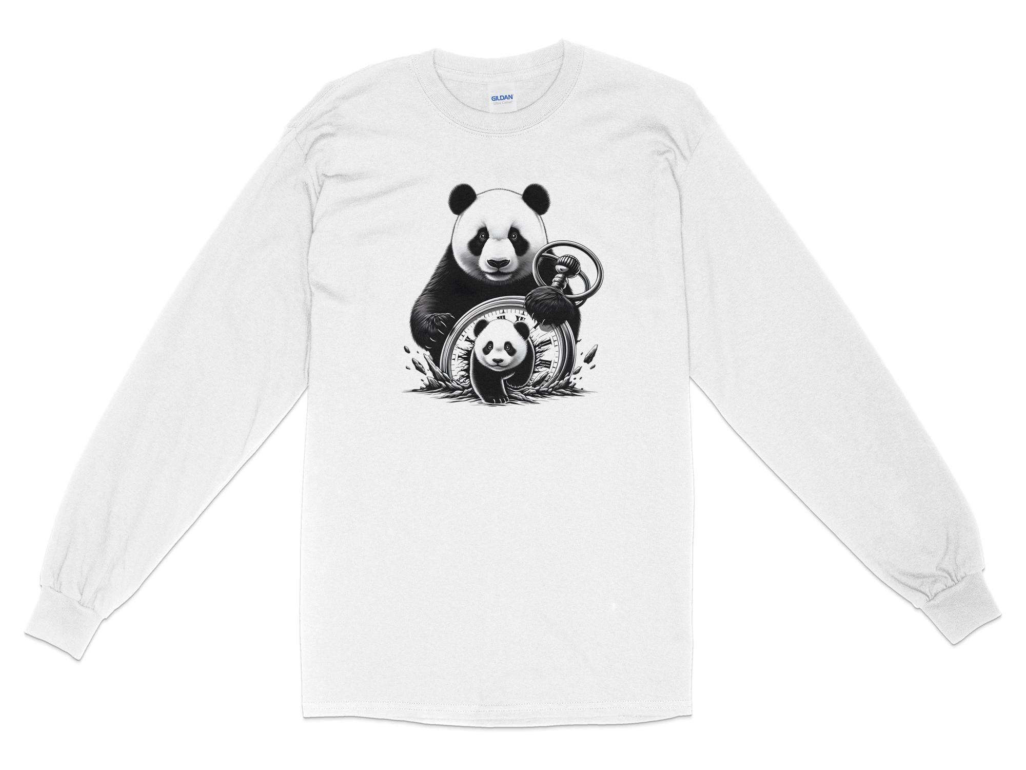 Panda - Coloured Gildan Long Sleeve Realistic Animal Talisman Unisex Cute Tee Graphic Design