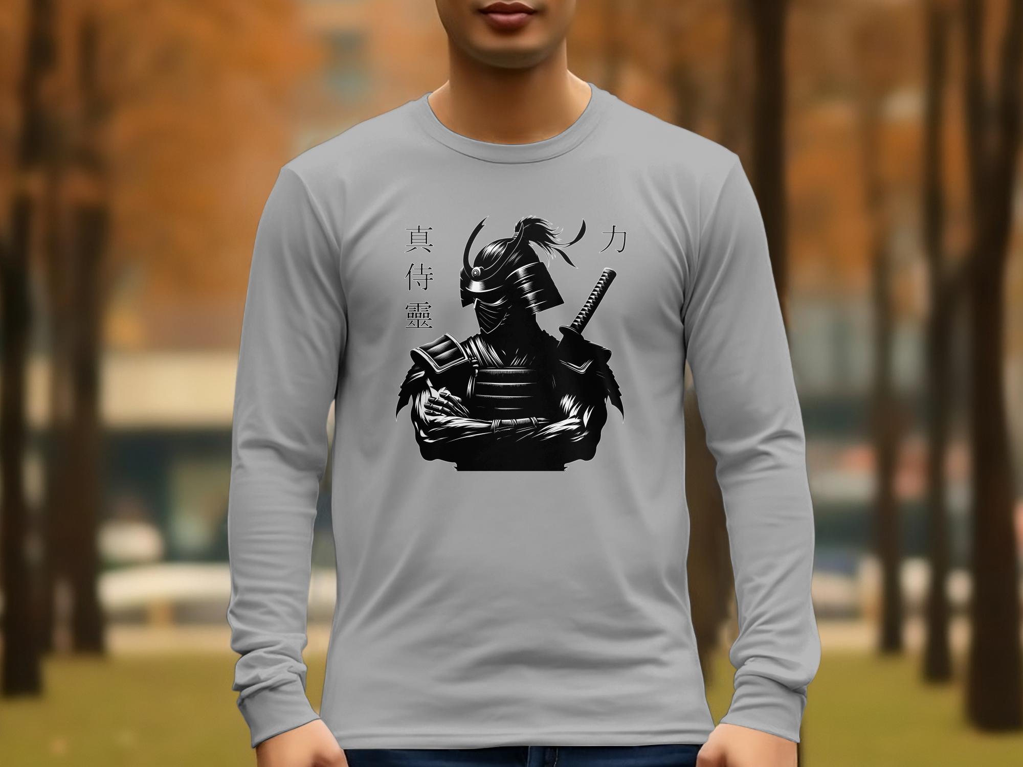 Samurai Ninja - Coloured Gildan Long Sleeve Japanese Talisman Unisex Cultural Symbolic Graphic Design