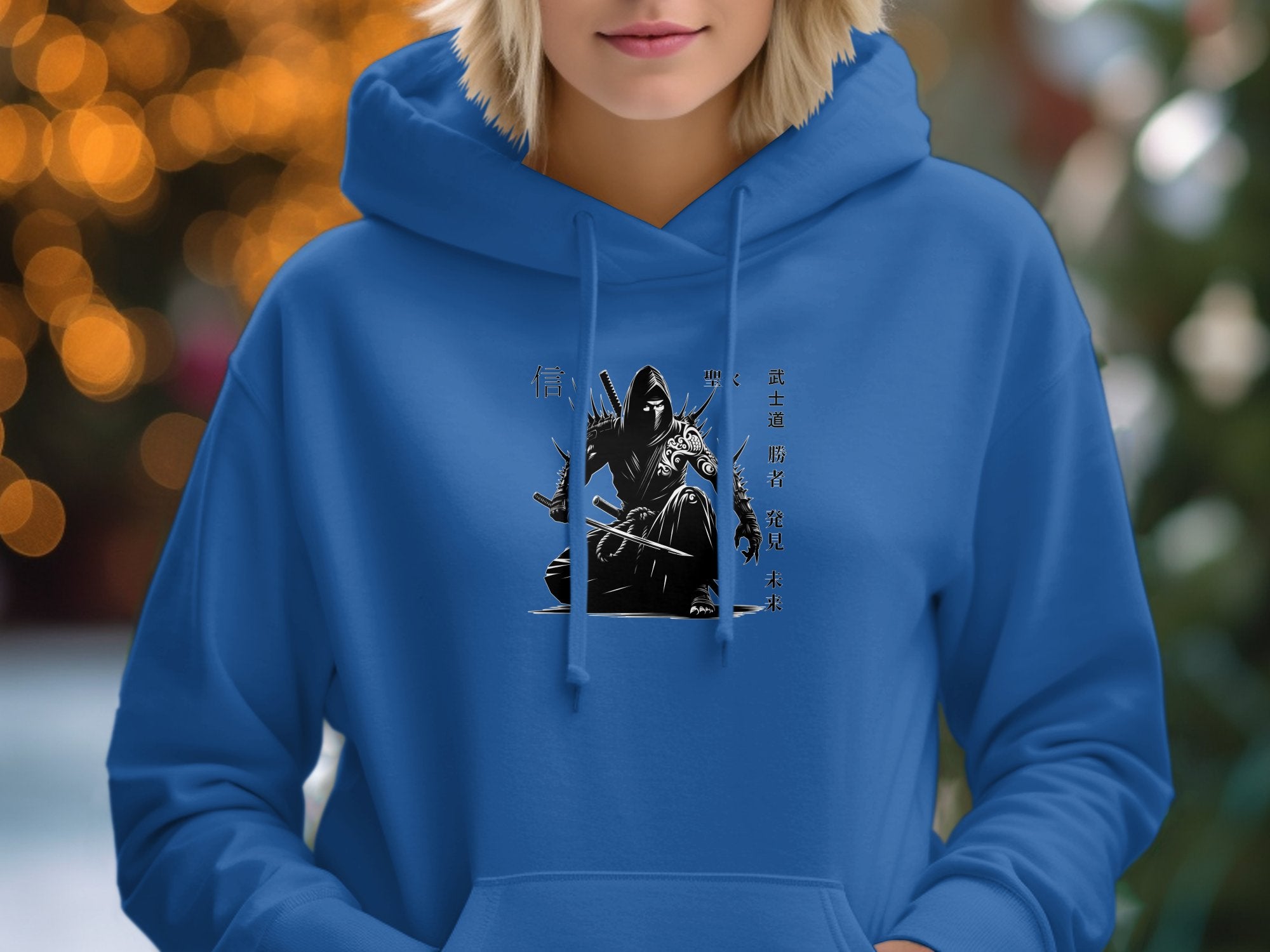 Samurai Ninja - Coloured Gildan Hoodie Japanese Talisman Unisex Cultural Symbolic Graphic Design