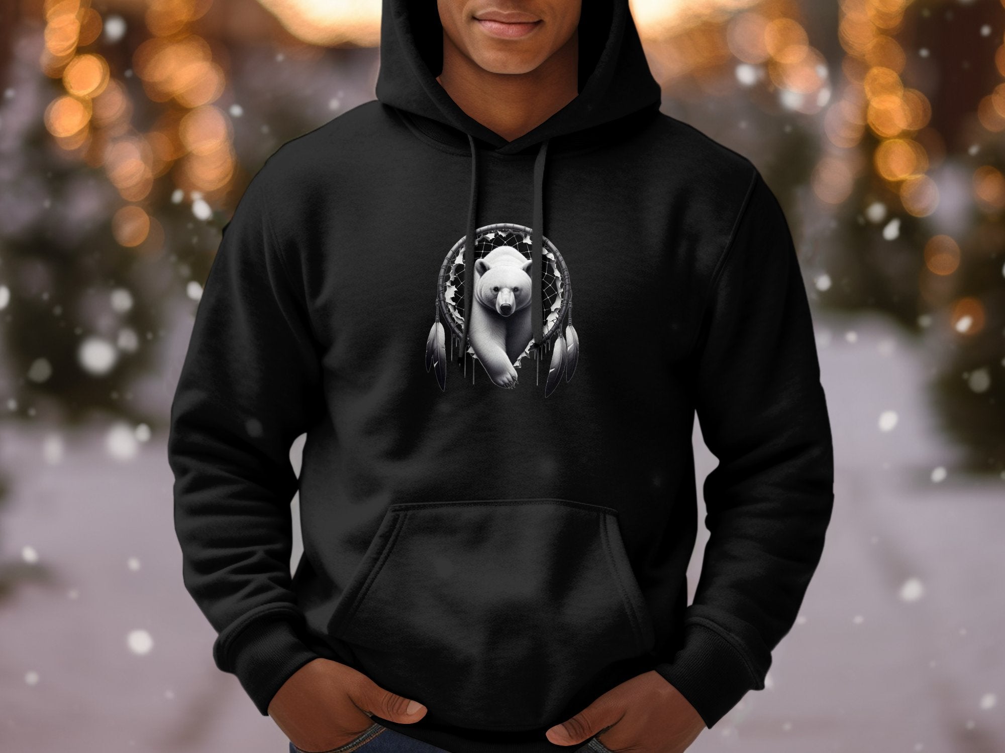 Dreamcatcher Bear - Coloured Gildan Hoodie Realistic Native American Talisman Unisex Mythology Tee Graphic Design