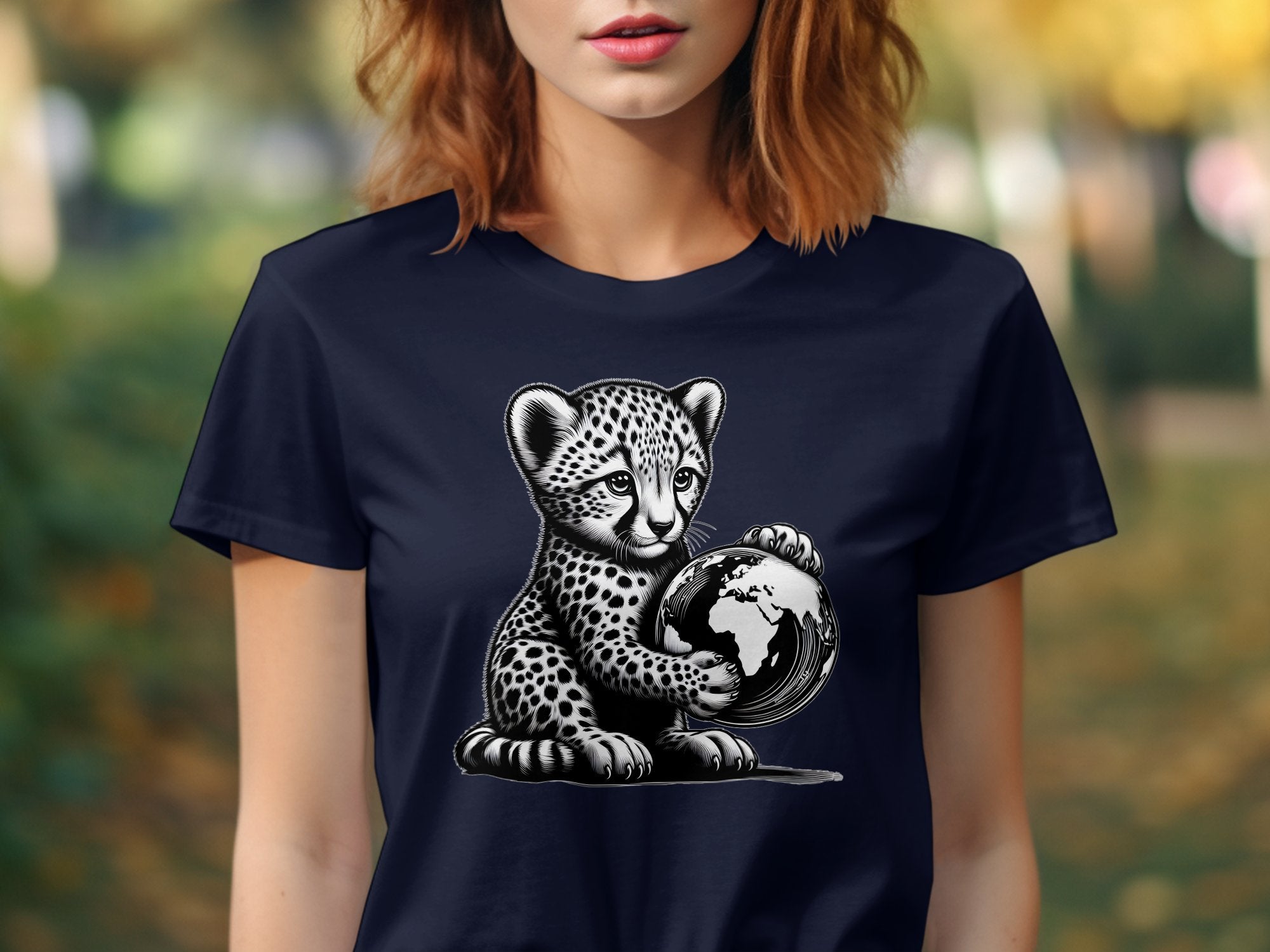 Cheetah World - Coloured Gildan T-Shirt Realistic Animal Talisman Unisex Cute Tee Graphic Design