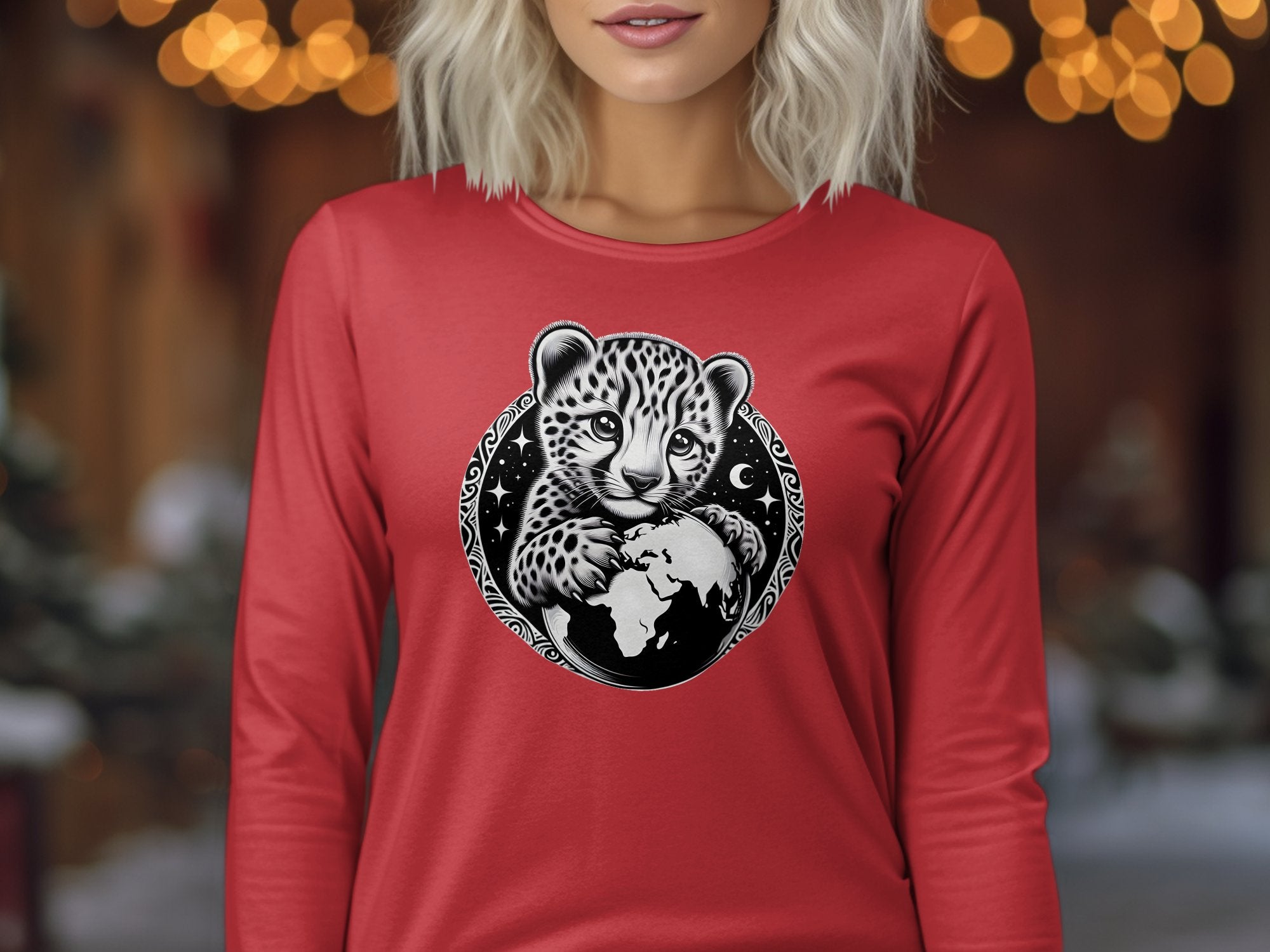 Cheetah World - Coloured Gildan Long Sleeve Realistic Animal Talisman Unisex Cute Tee Graphic Design