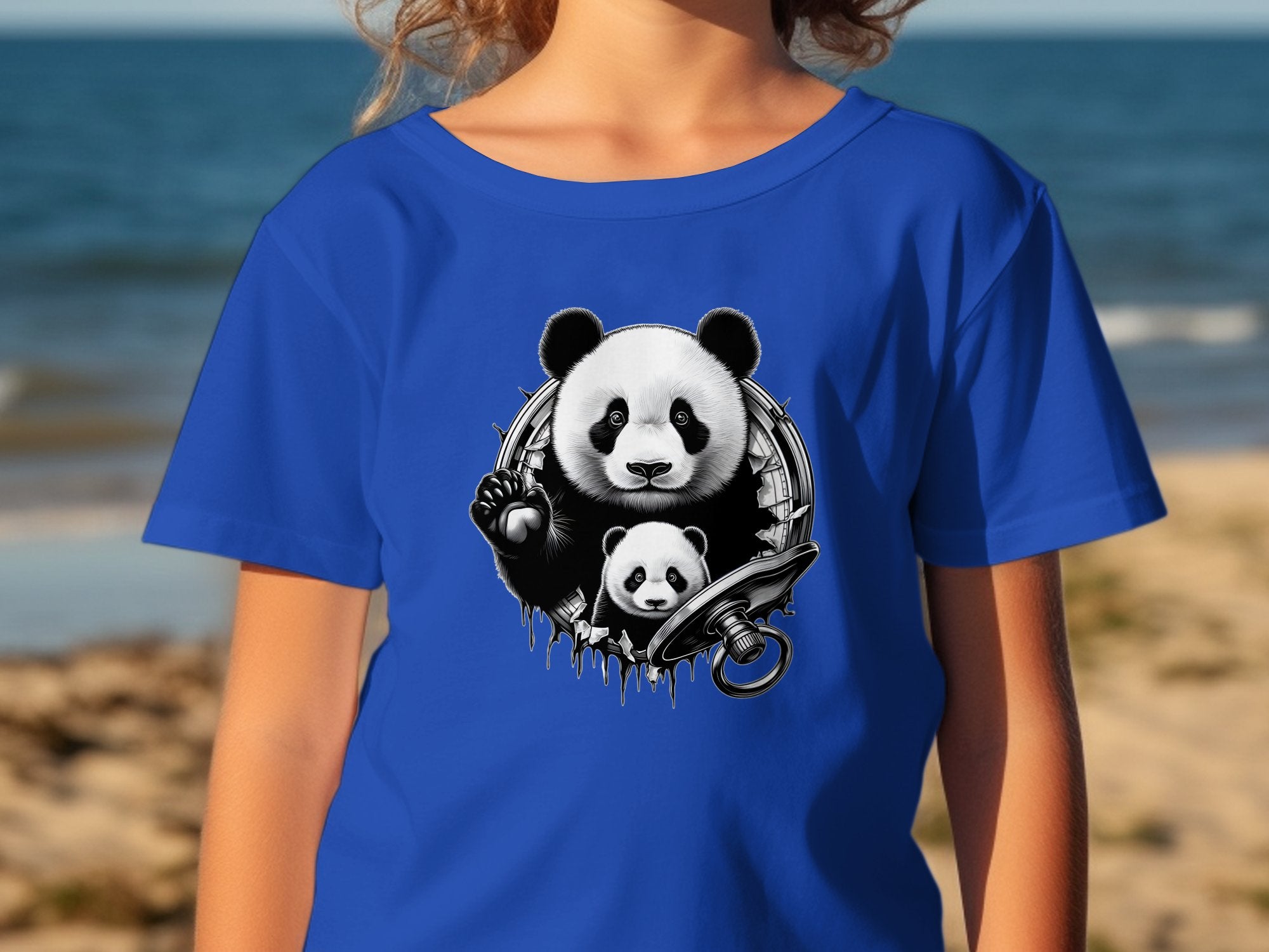 Panda - Coloured Kids T-Shirt Realistic Animal Talisman Unisex Cute Tee Graphic Design