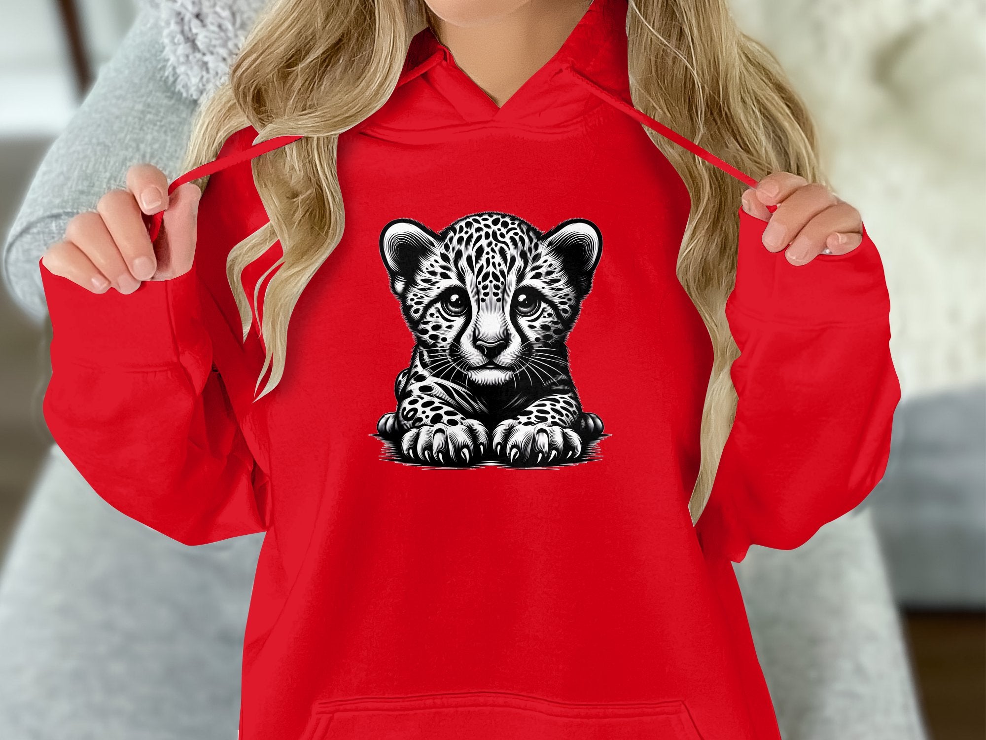 Cheetah World - Coloured Gildan Hoodie Realistic Animal Talisman Unisex Cute Tee Graphic Design