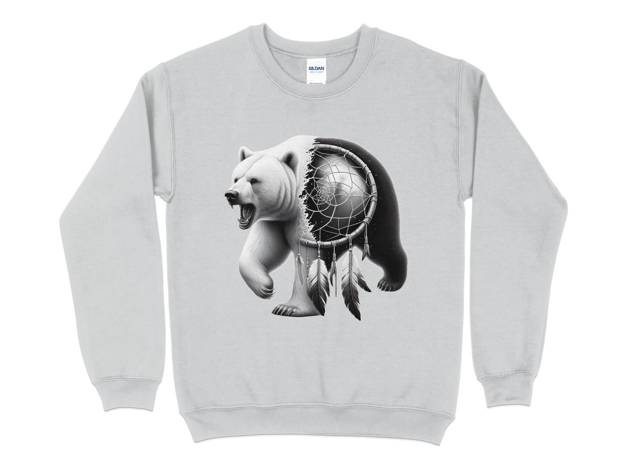 Dreamcatcher Bear - Coloured Gildan Sweatshirt Realistic Native American Talisman Unisex Mythology Tee Graphic Design