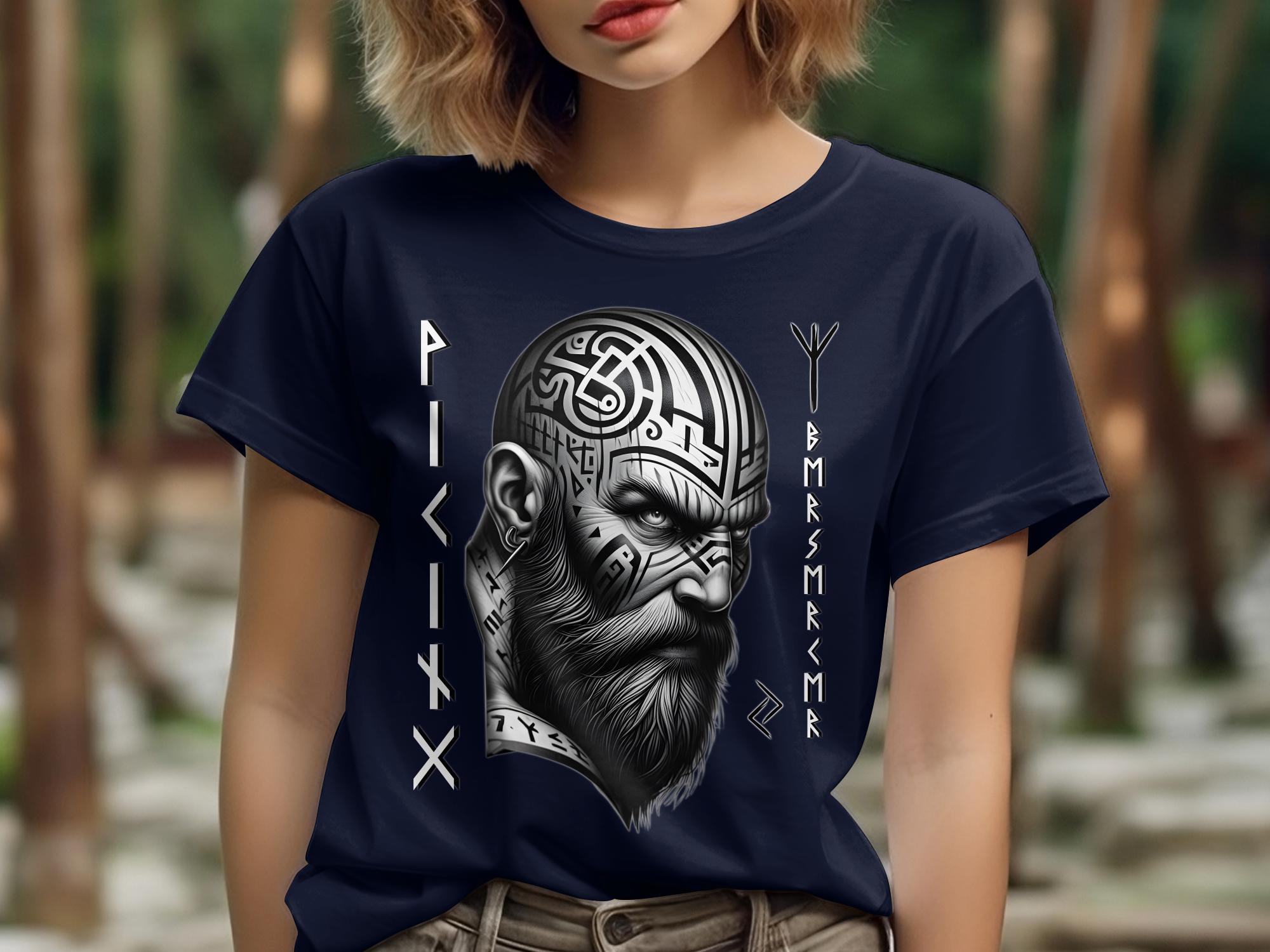 Viking Focus - Coloured Gildan T Shirt Realistic Norse Talisman Men Women Unisex Valhalla Tee Graphic Design