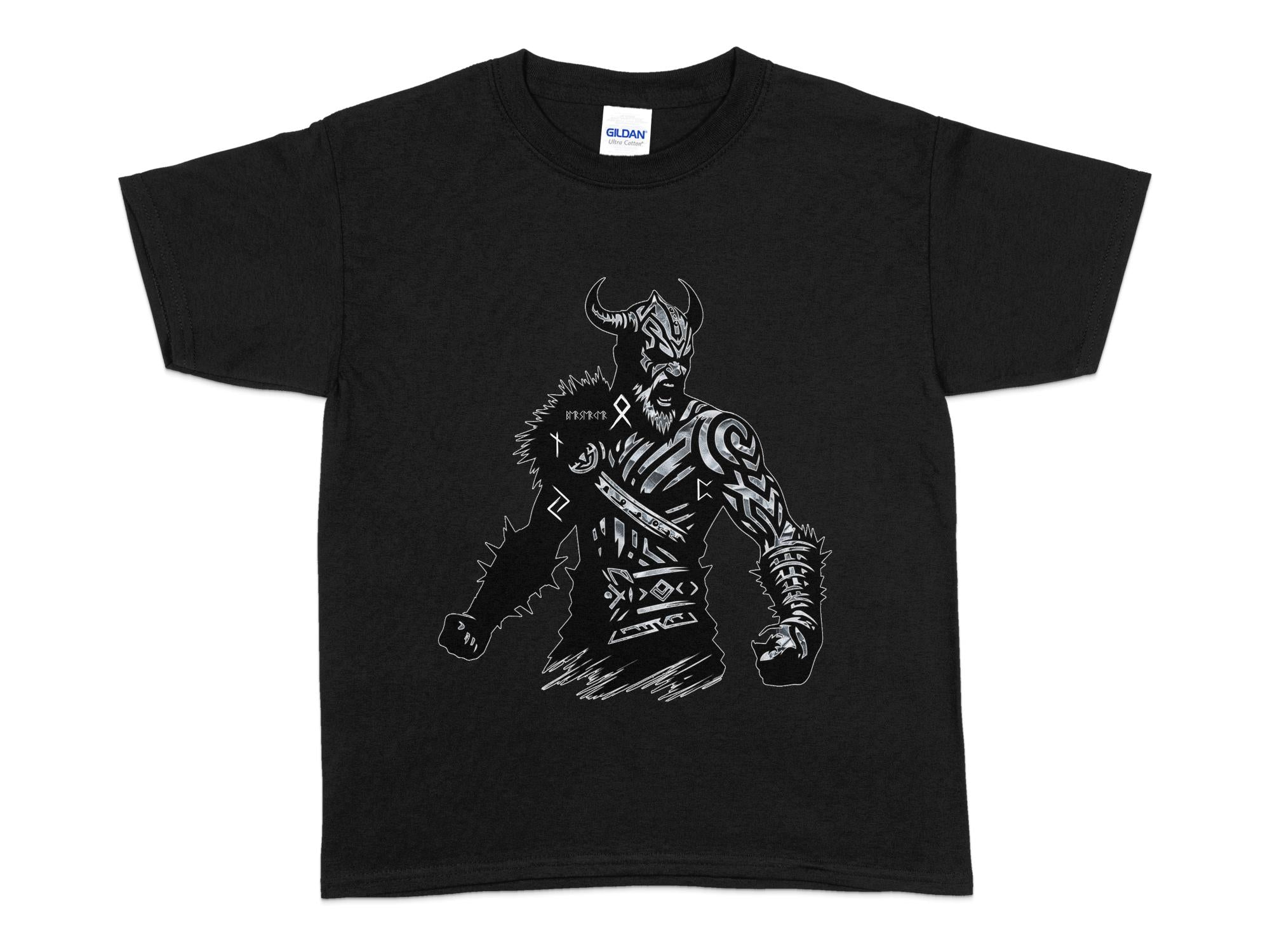 Viking Berserker - Coloured Gildan Kids T Shirt Norse Talisman Unisex Valhalla Tee