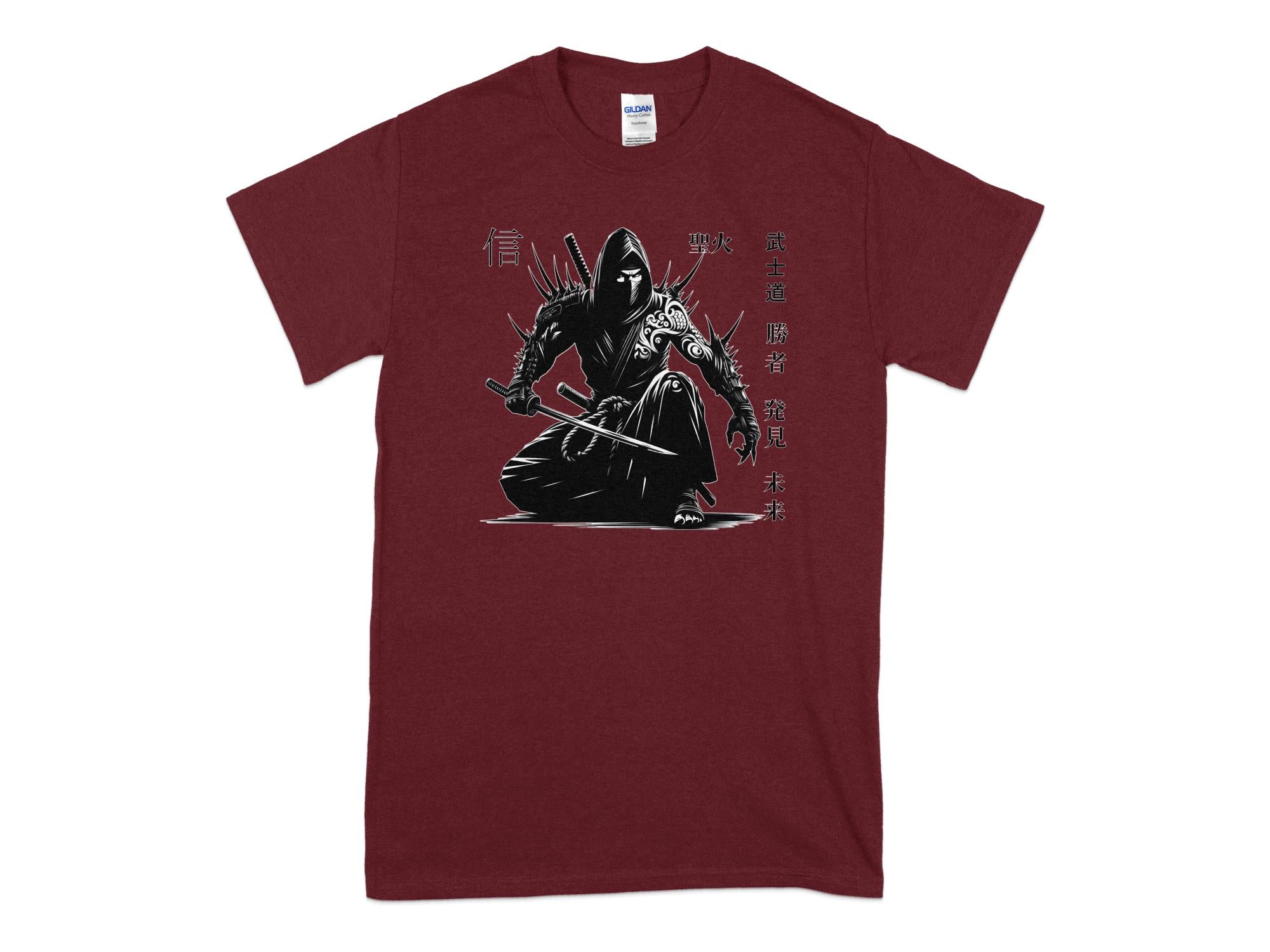 Samurai Ninja - Coloured Gildan T-Shirt Japanese Talisman Unisex Cultural Symbolic Graphic Design